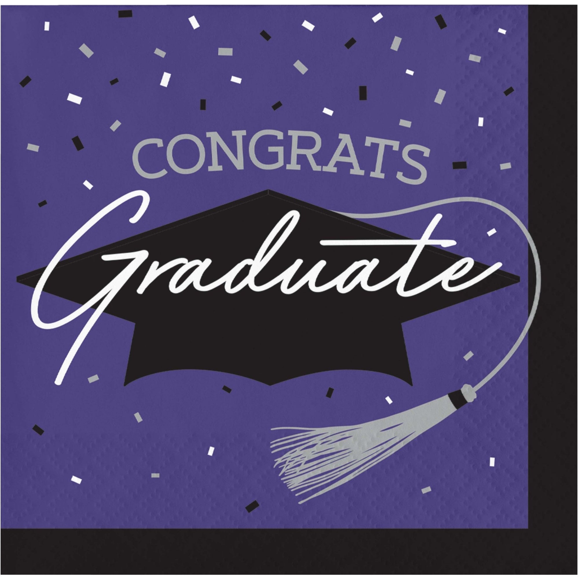 Purple Graduation Party Napkins 36ct - Stesha Party