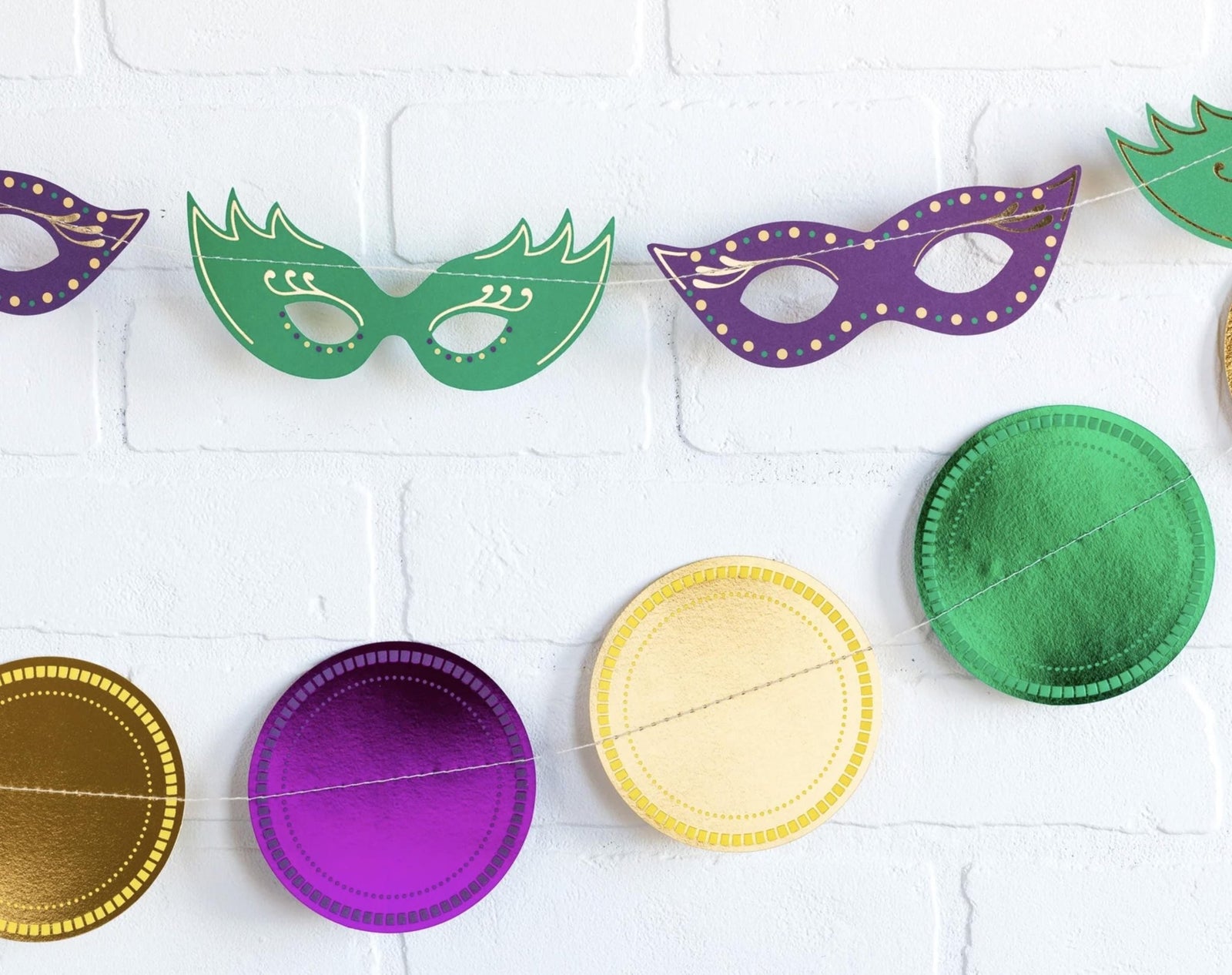 Purple Green & Gold Coin Party Banner - Stesha Party