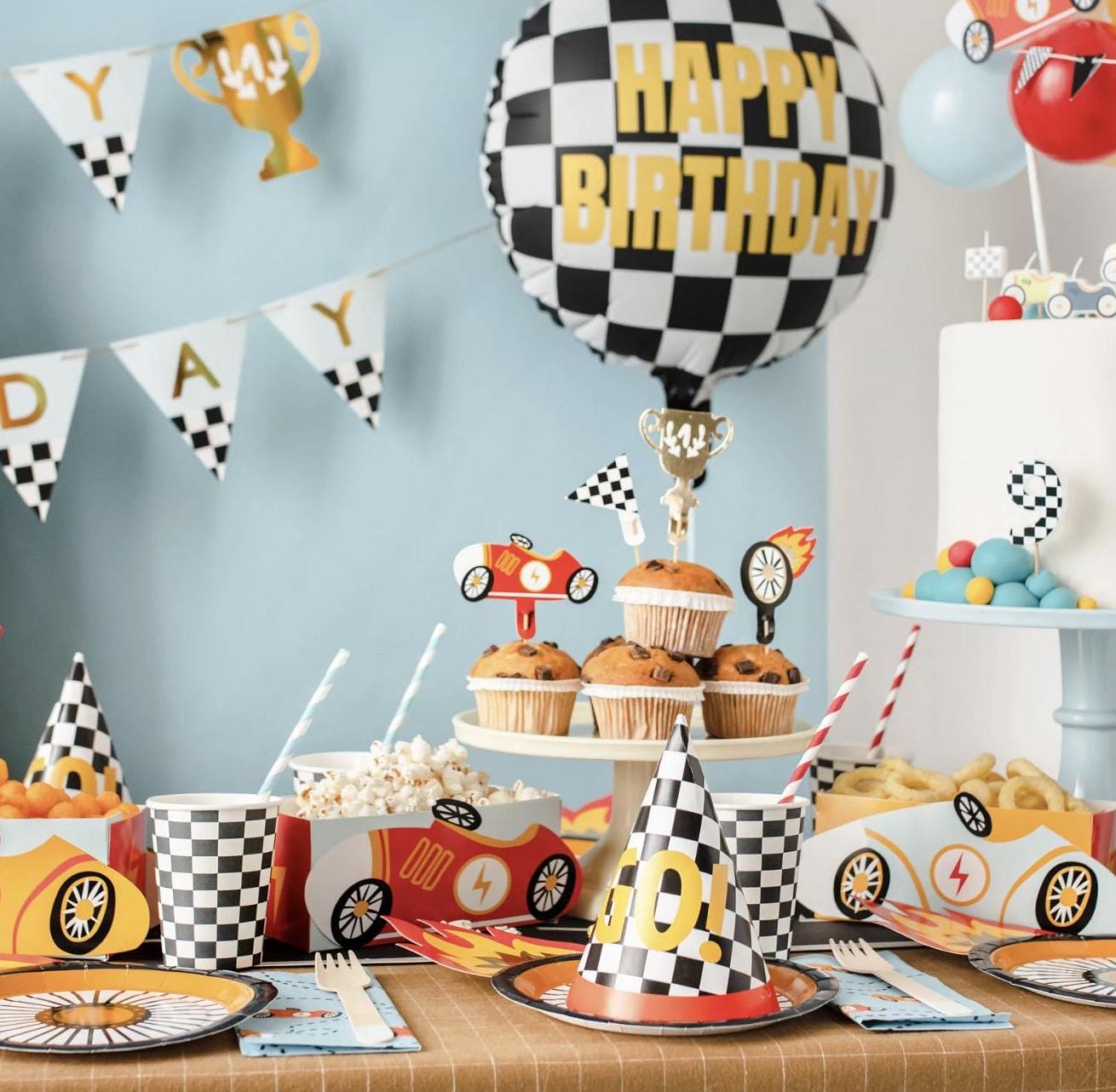 Race Car Cake Toppers - Stesha Party
