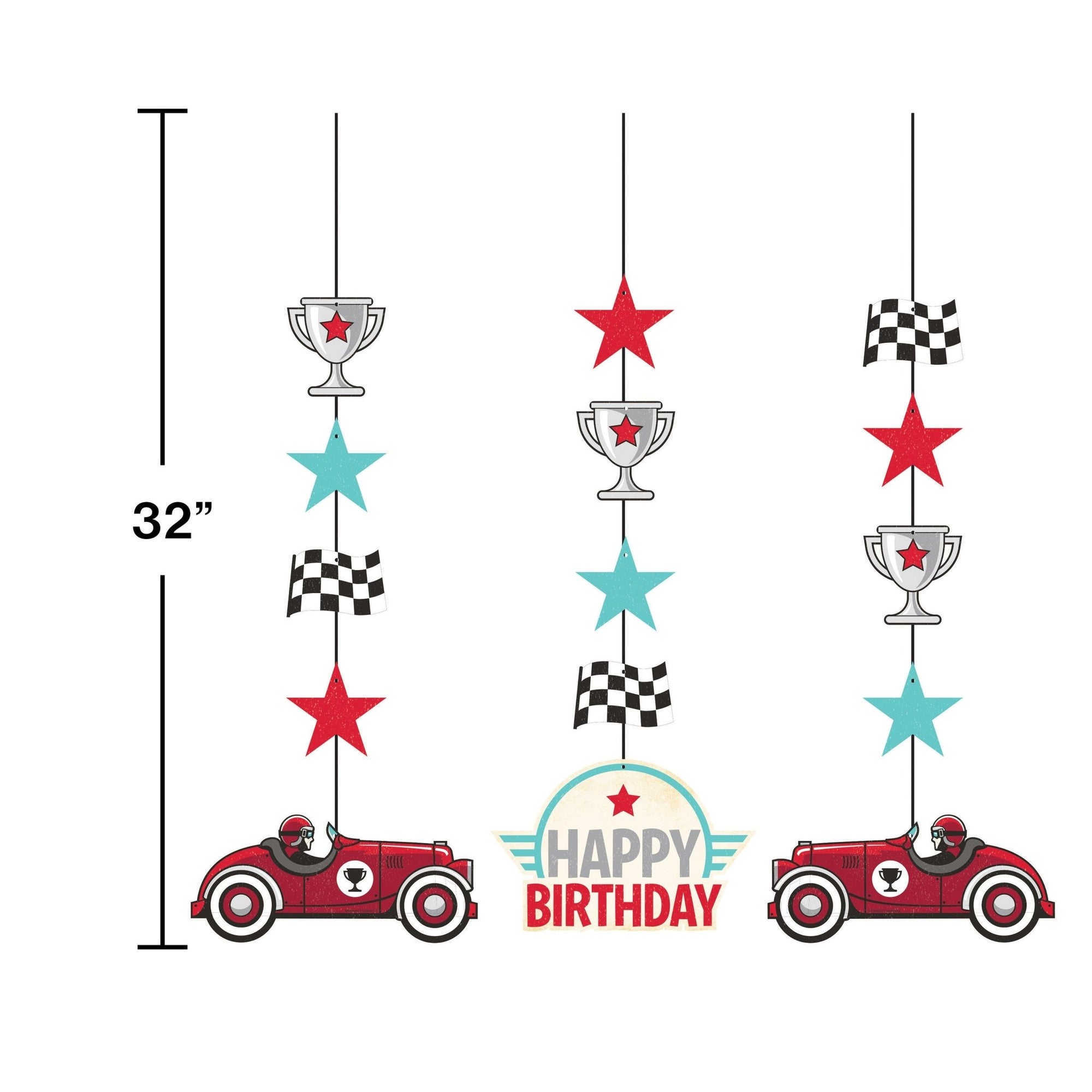 Race Car Hanging Decorations - Stesha Party