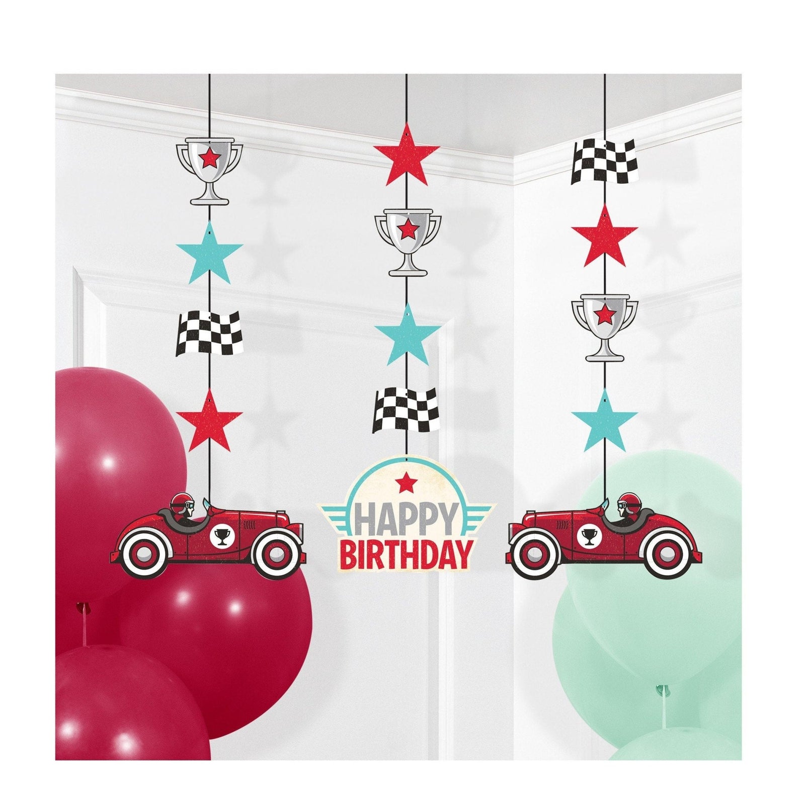 Race Car Hanging Decorations - Stesha Party
