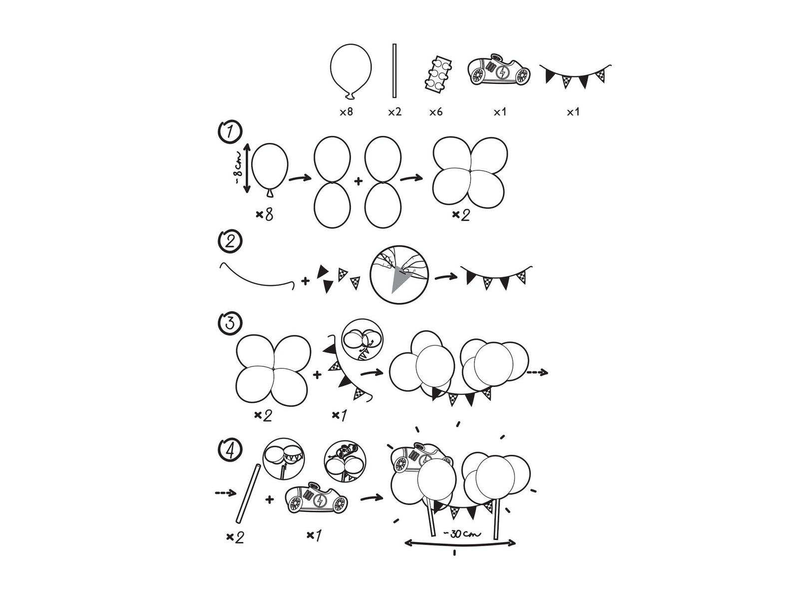 Racing Balloon Cake Topper - Stesha Party