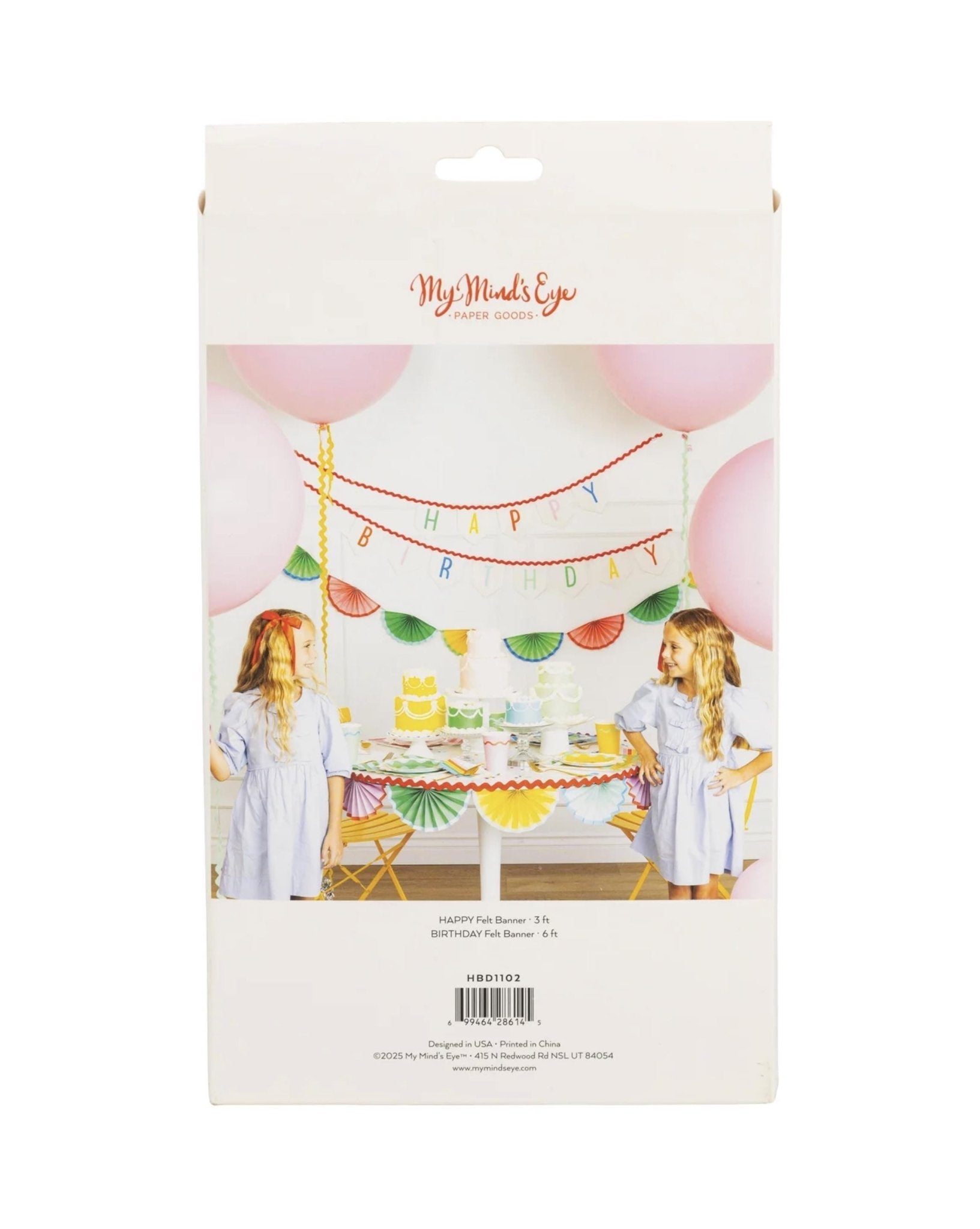 Rainbow Birthday Felt Banner - Stesha Party