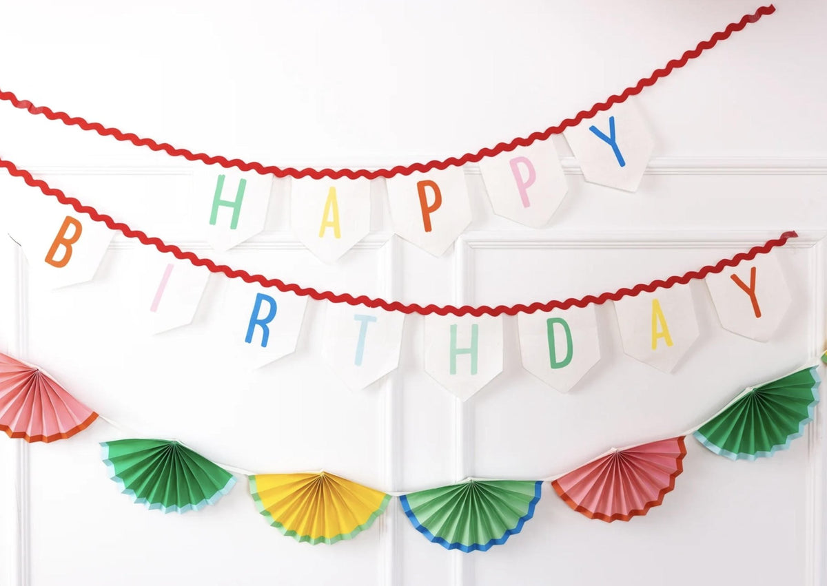 Rainbow Birthday Felt Banner - Stesha Party
