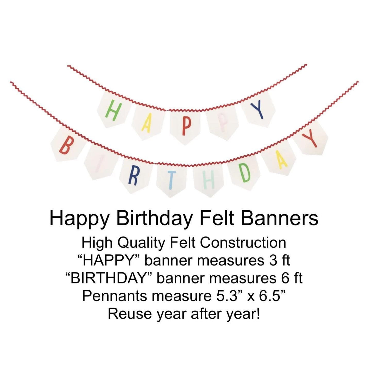 Rainbow Birthday Felt Banner - Stesha Party