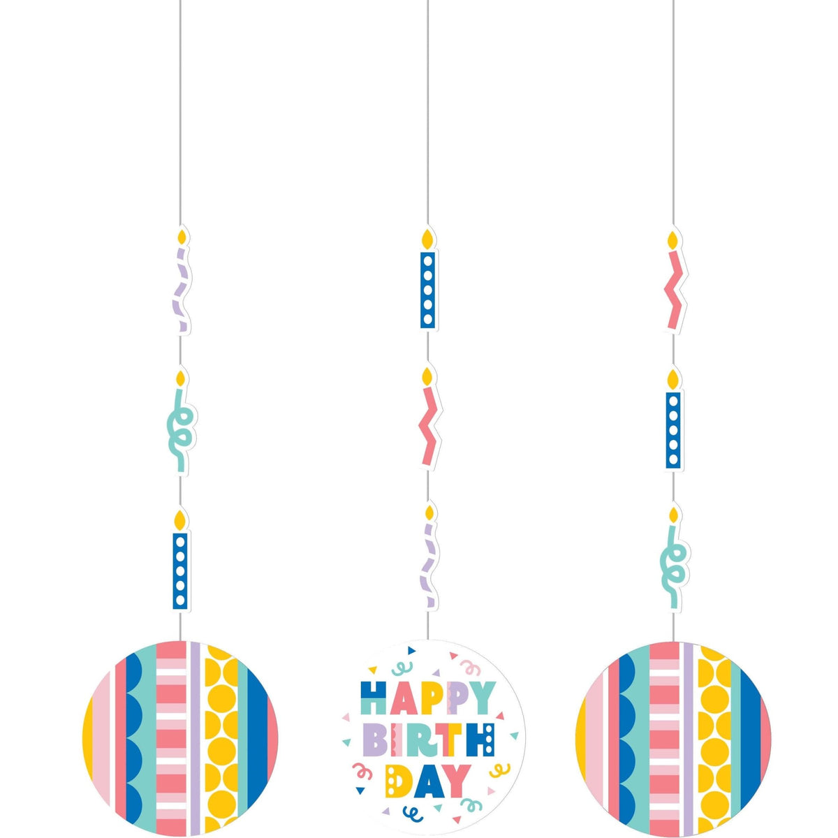 Rainbow Birthday Hanging Decorations - Stesha Party