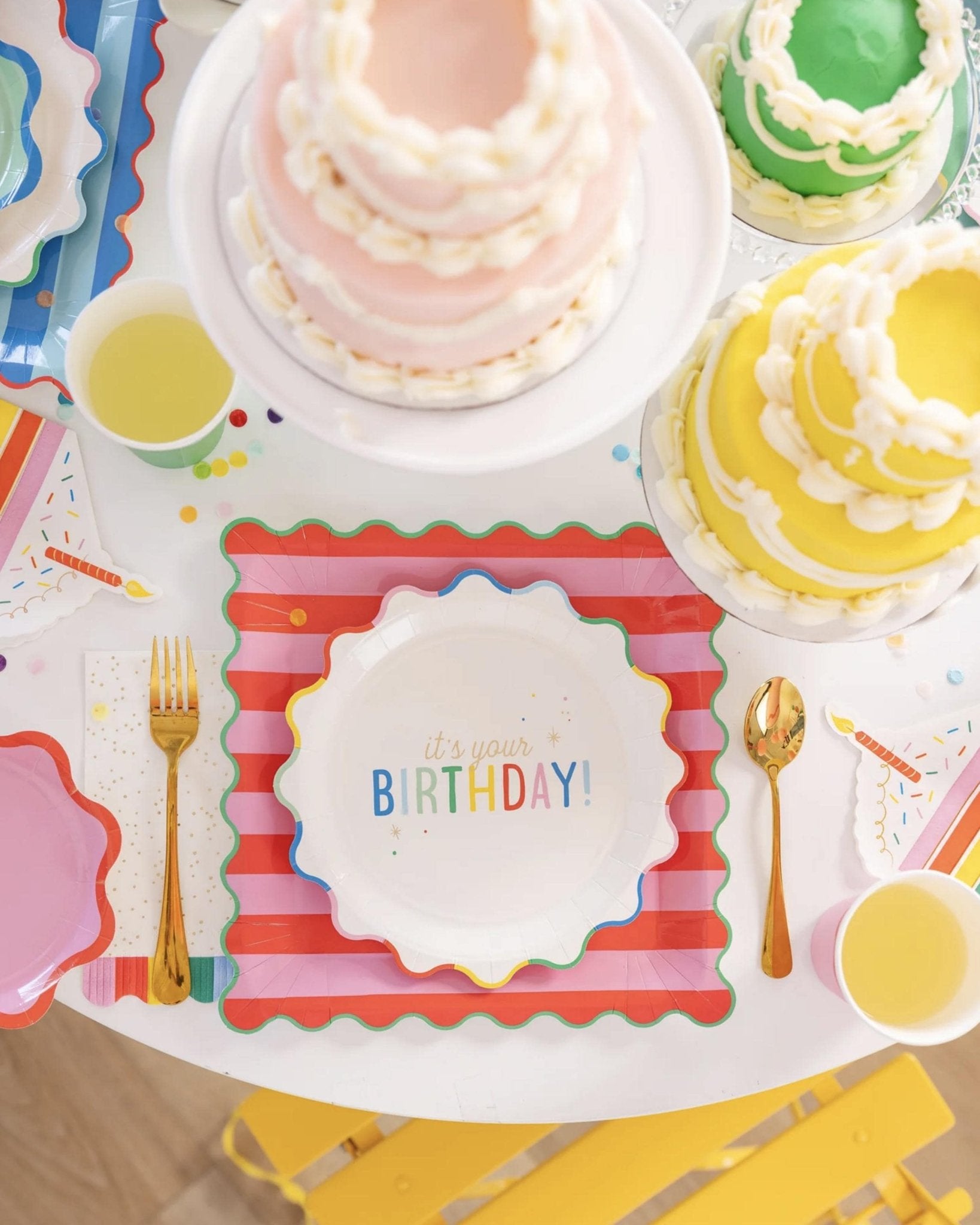 Rainbow Birthday Plates 8ct - Stesha Party
