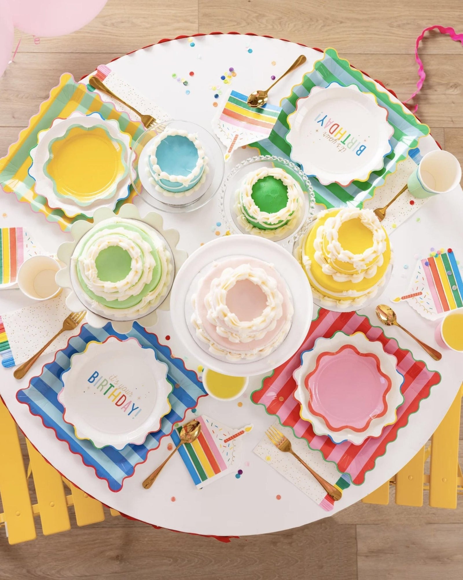 Rainbow Birthday Plates 8ct - Stesha Party