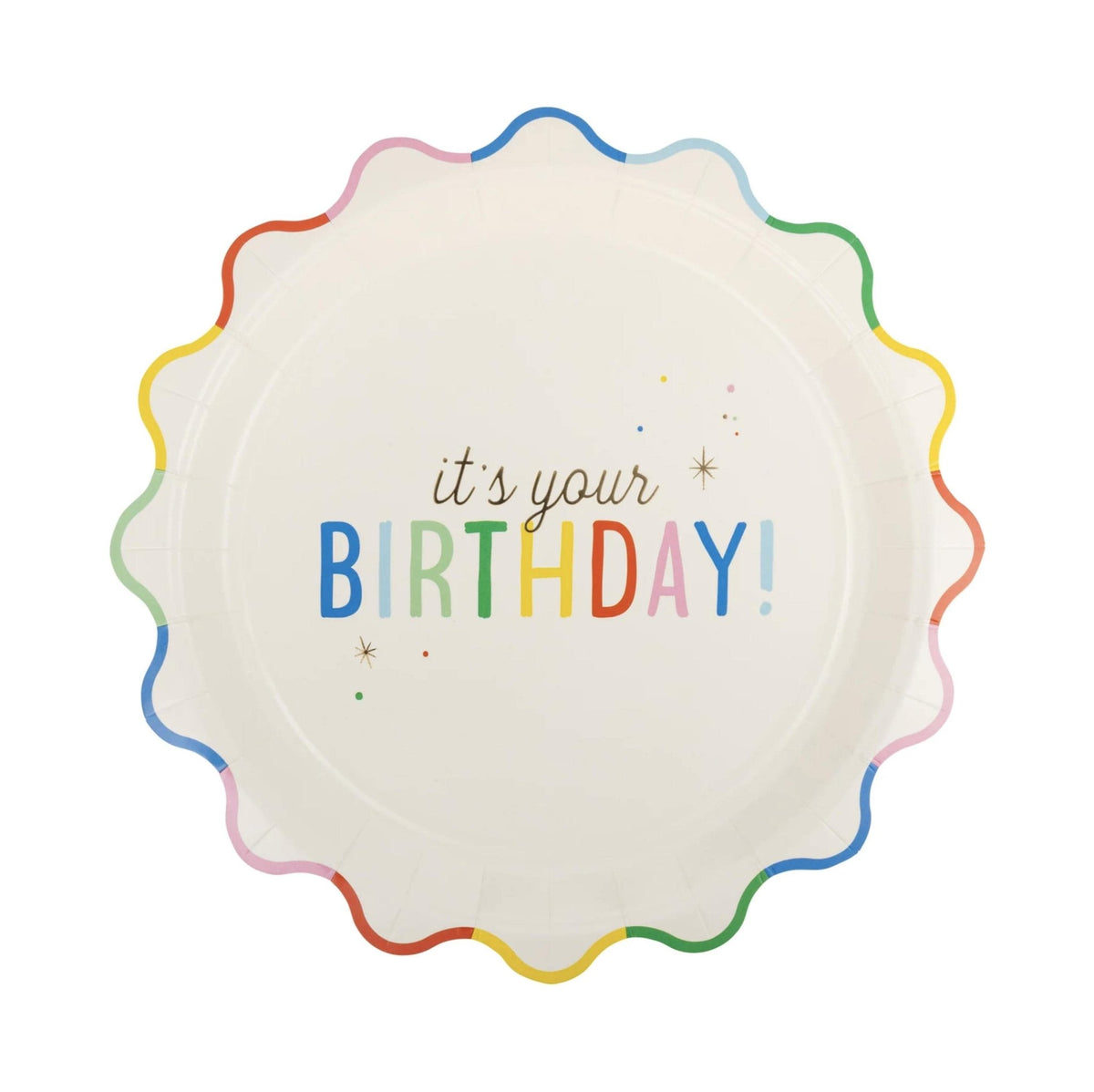 Rainbow Birthday Plates 8ct - Stesha Party
