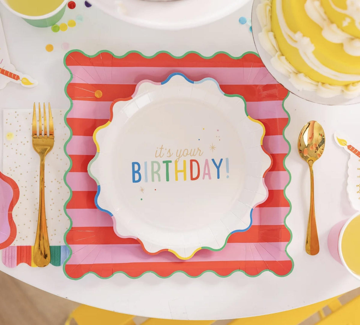 Rainbow Birthday Plates 8ct - Stesha Party