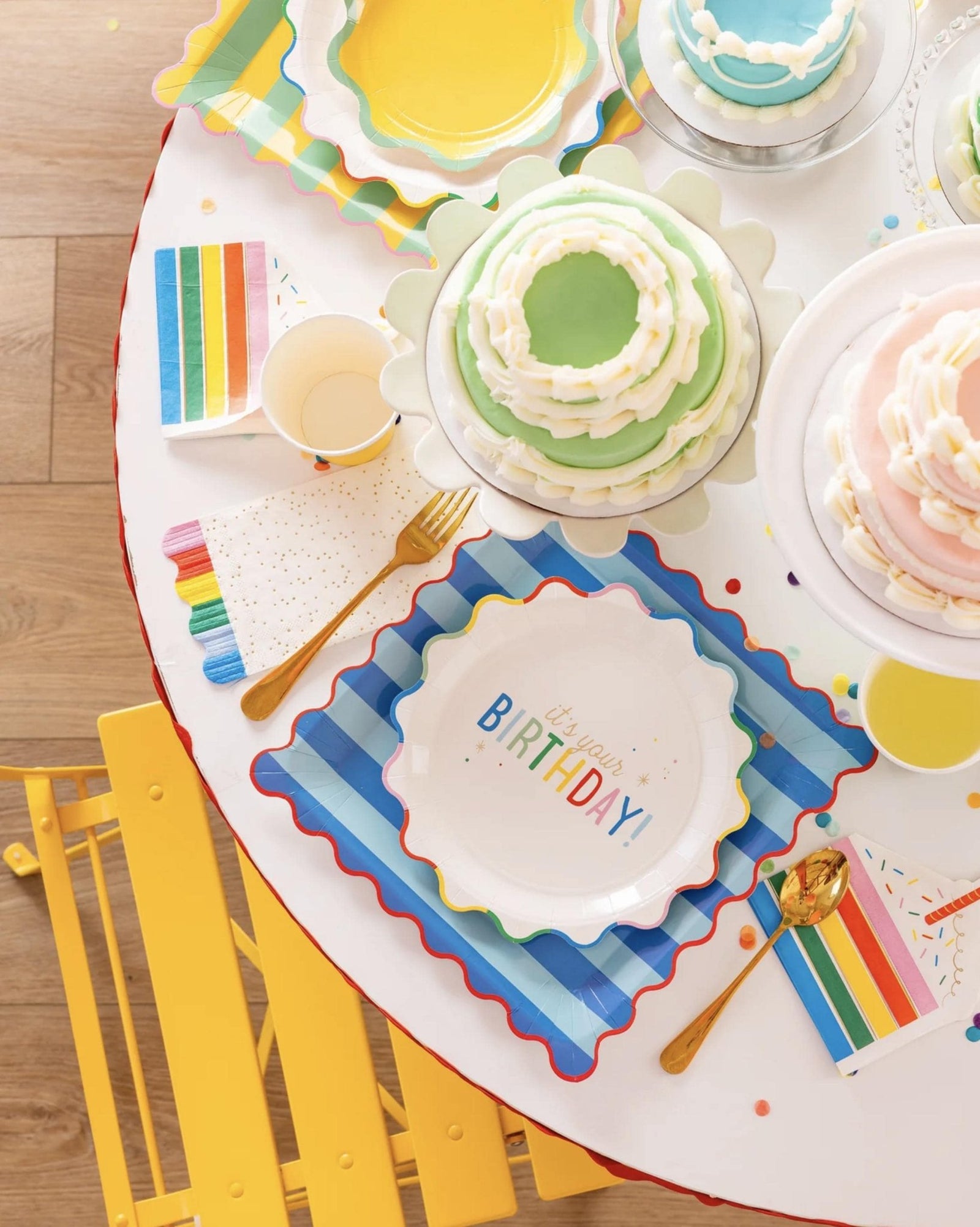 Rainbow Birthday Plates 8ct - Stesha Party