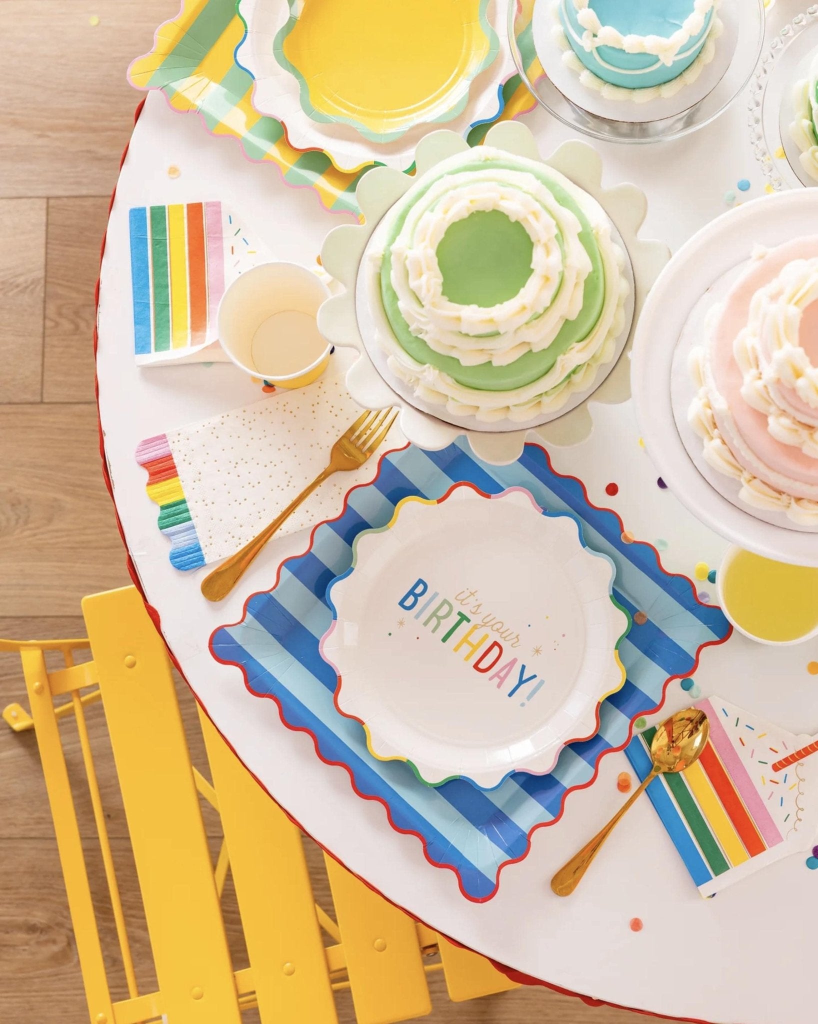 Rainbow Birthday Plates 8ct - Stesha Party