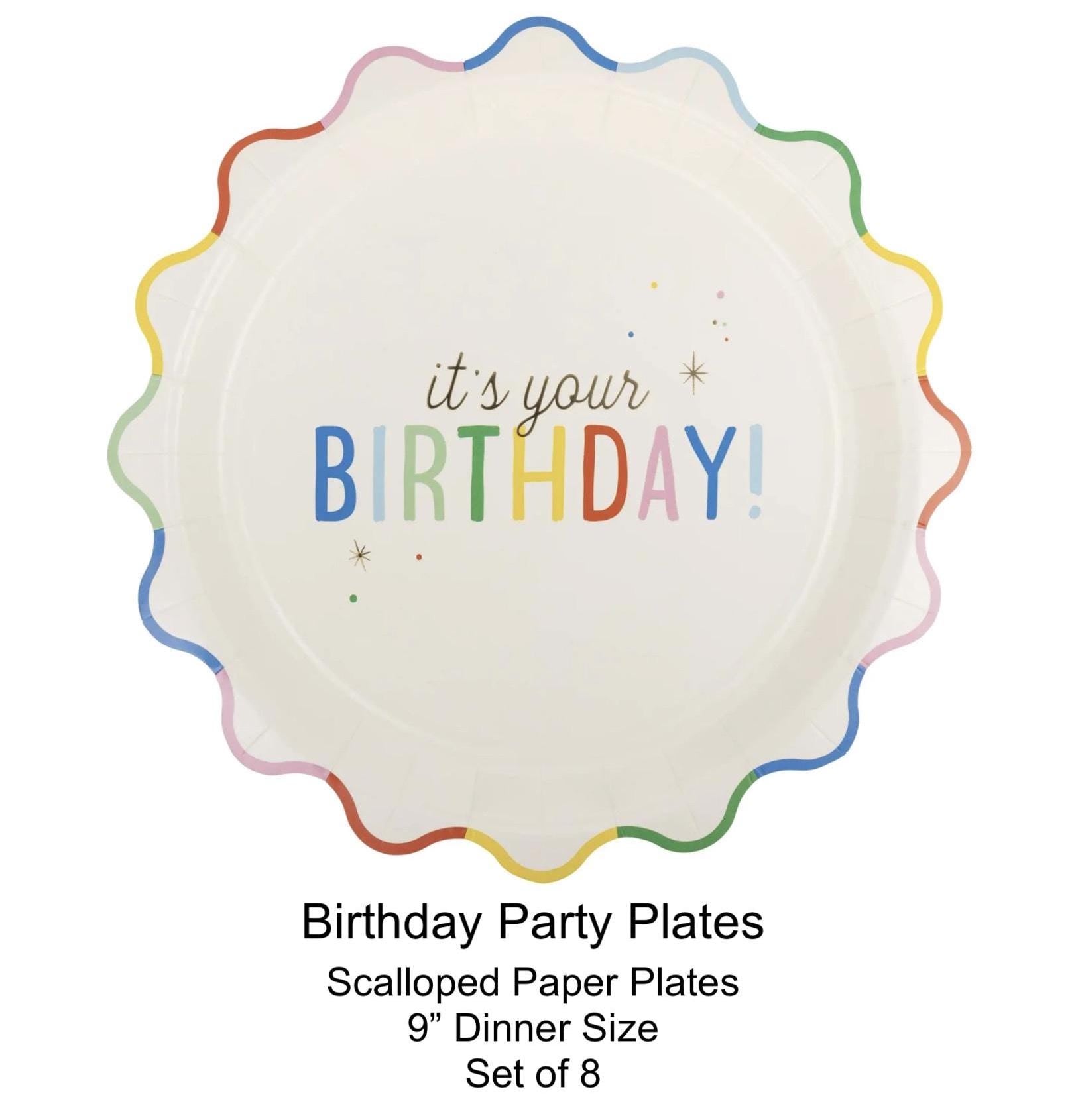 Rainbow Birthday Plates 8ct - Stesha Party