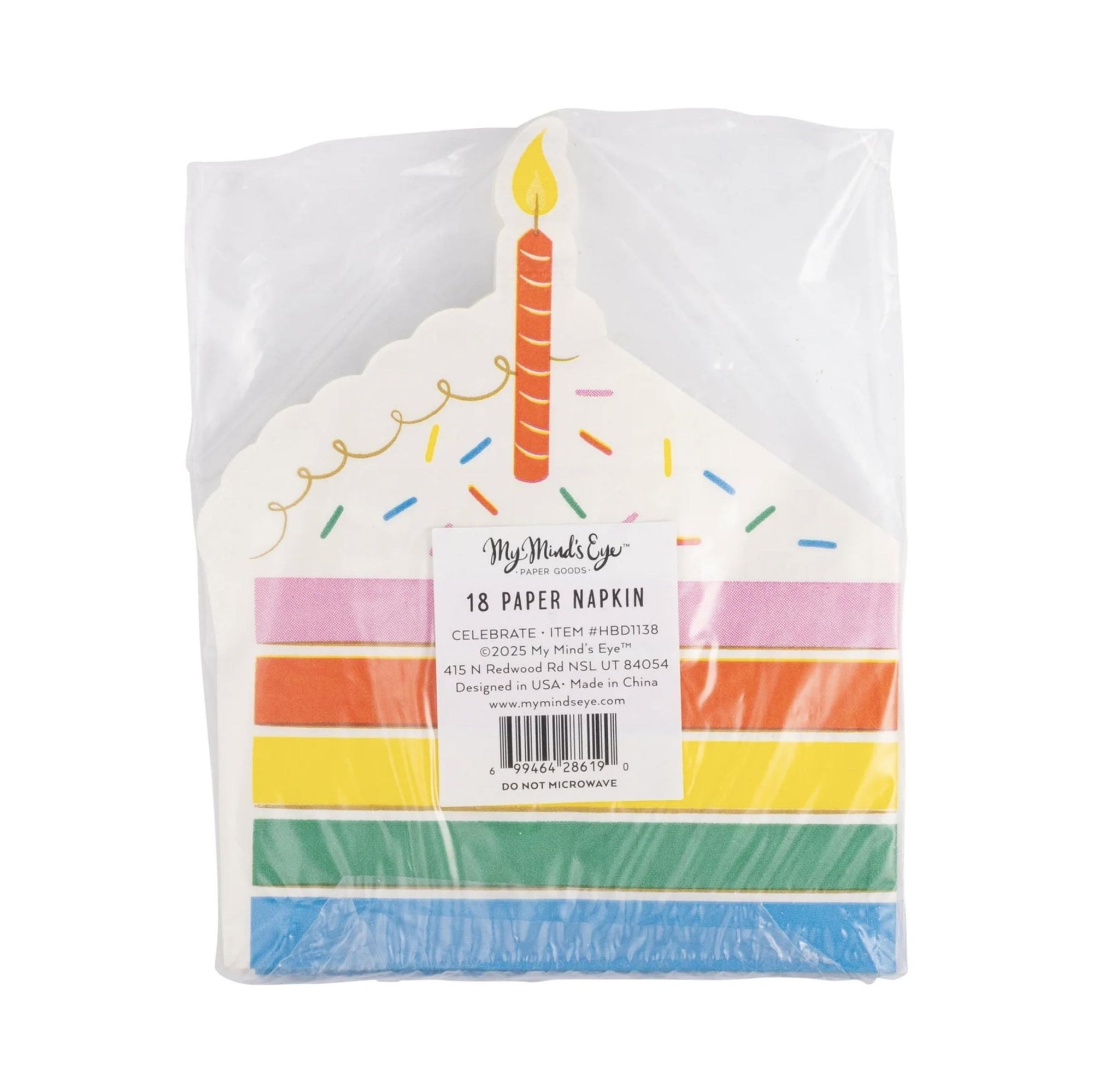 Rainbow Cake Napkins 18ct - Stesha Party