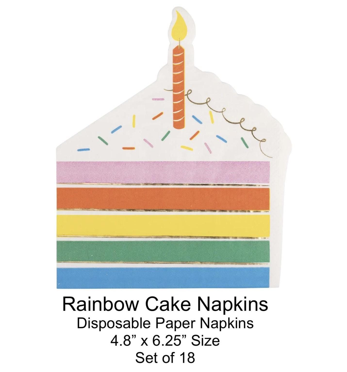 Rainbow Cake Napkins 18ct - Stesha Party