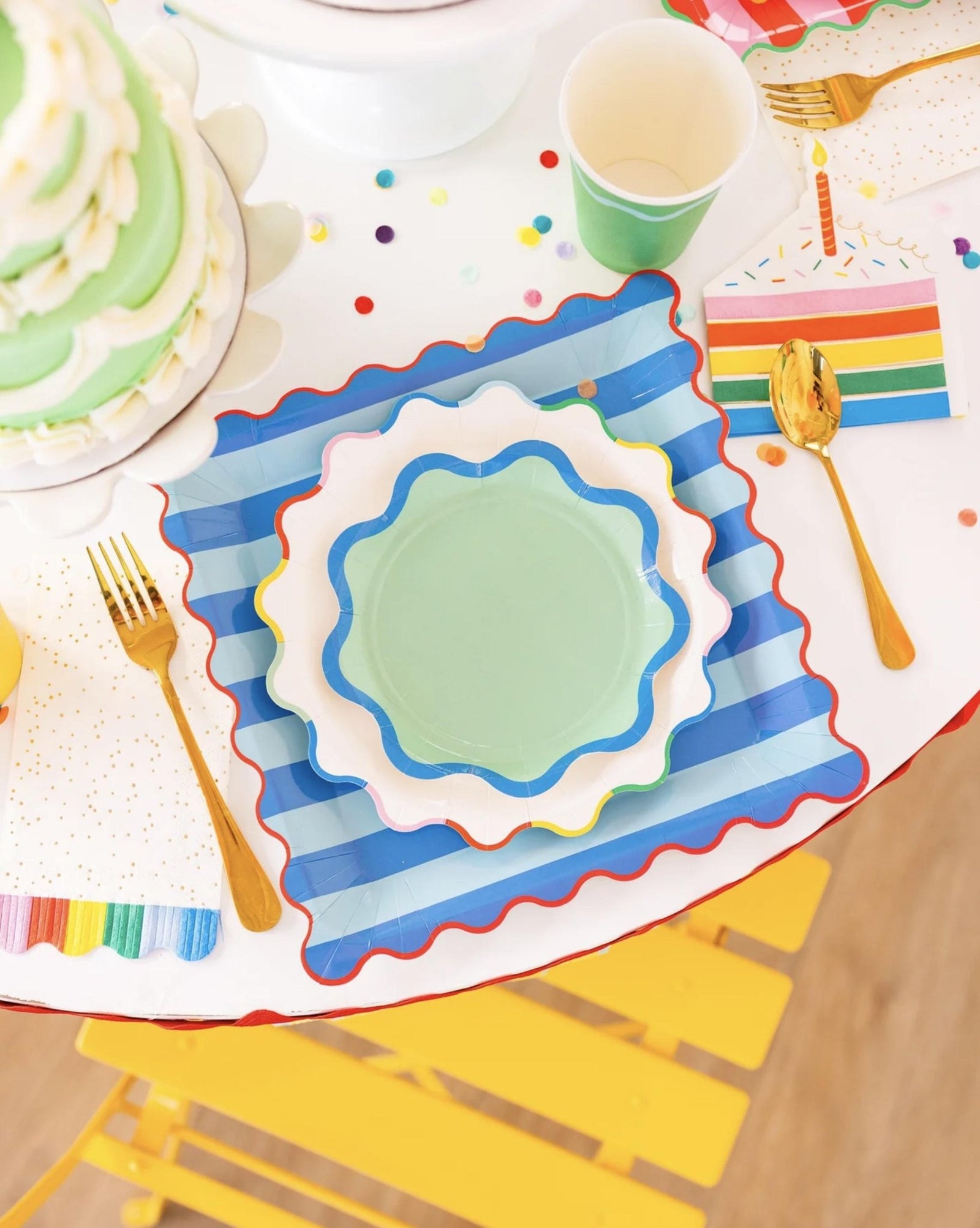 Rainbow Cake Napkins 18ct - Stesha Party