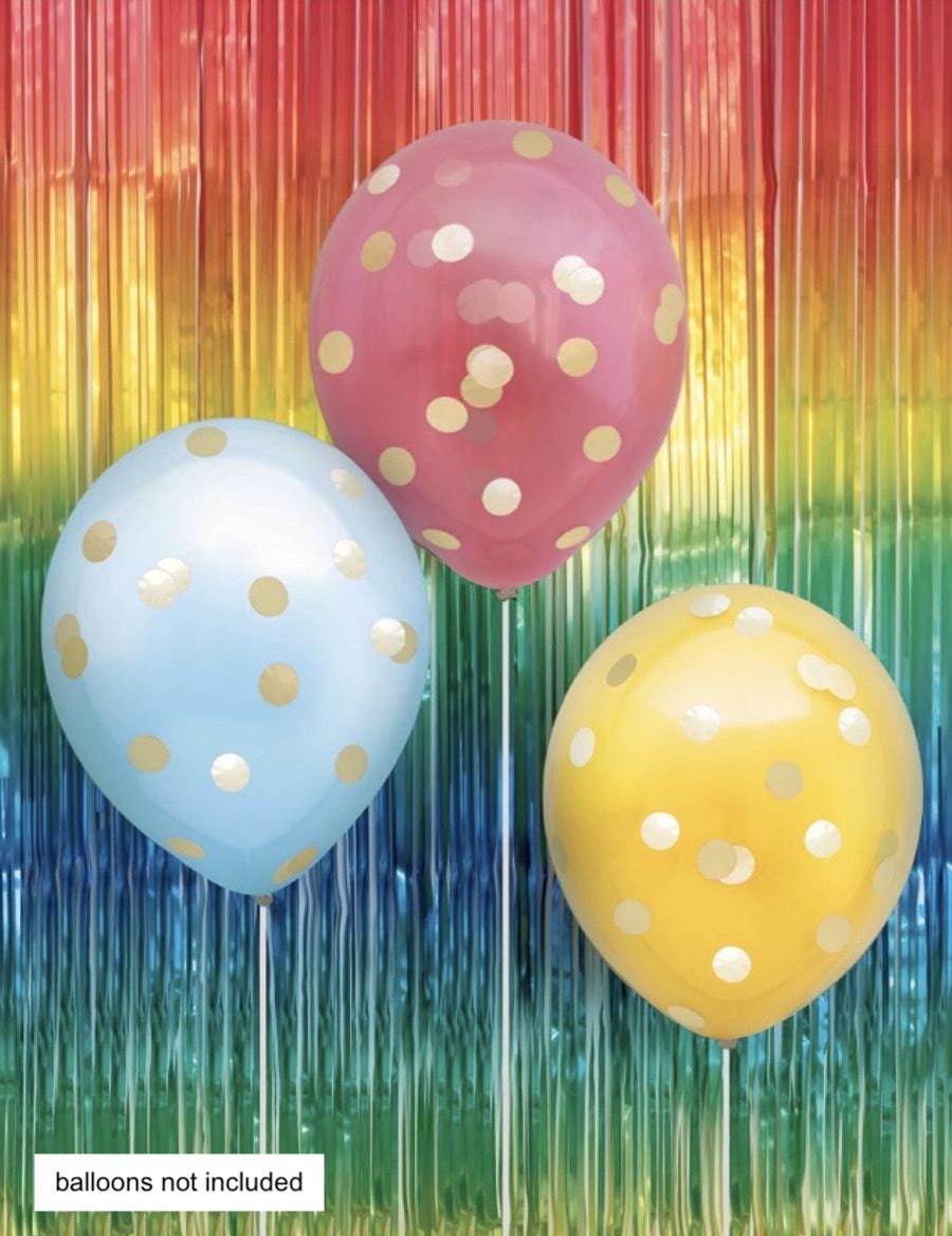 Rainbow Foil Fringe Door Curtain - Stesha Party