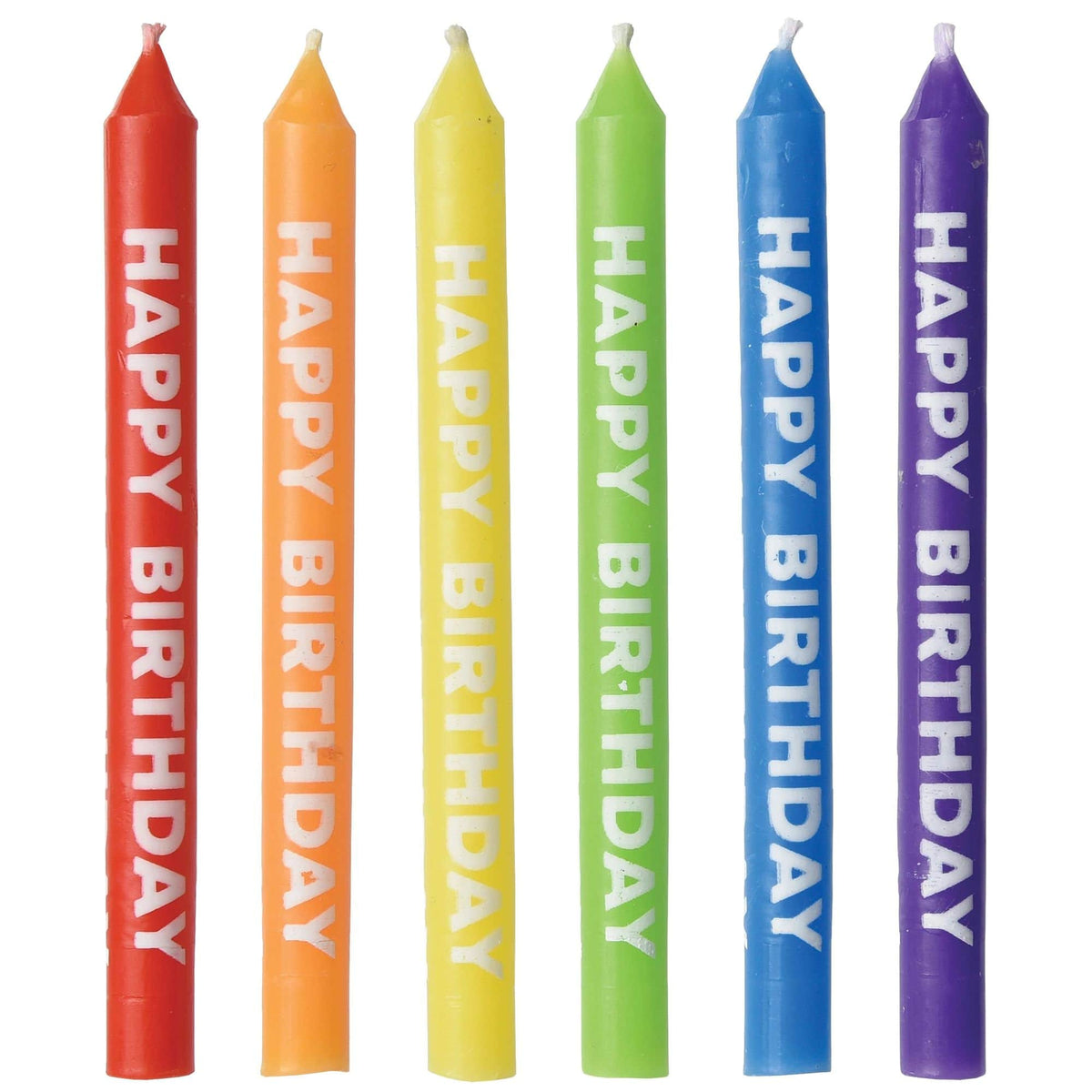 Rainbow Happy Birthday Candles 12ct - Stesha Party
