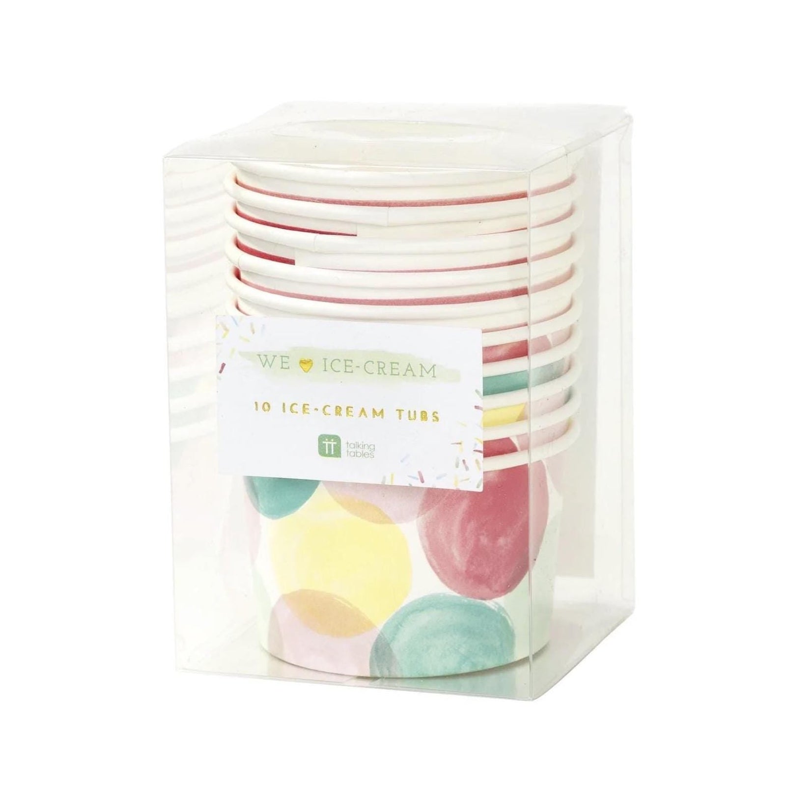 Rainbow Ice Cream Treat Tubs 10ct - Stesha Party