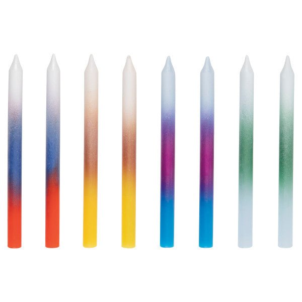 Rainbow Ombré Birthday Candles 8ct - Stesha Party