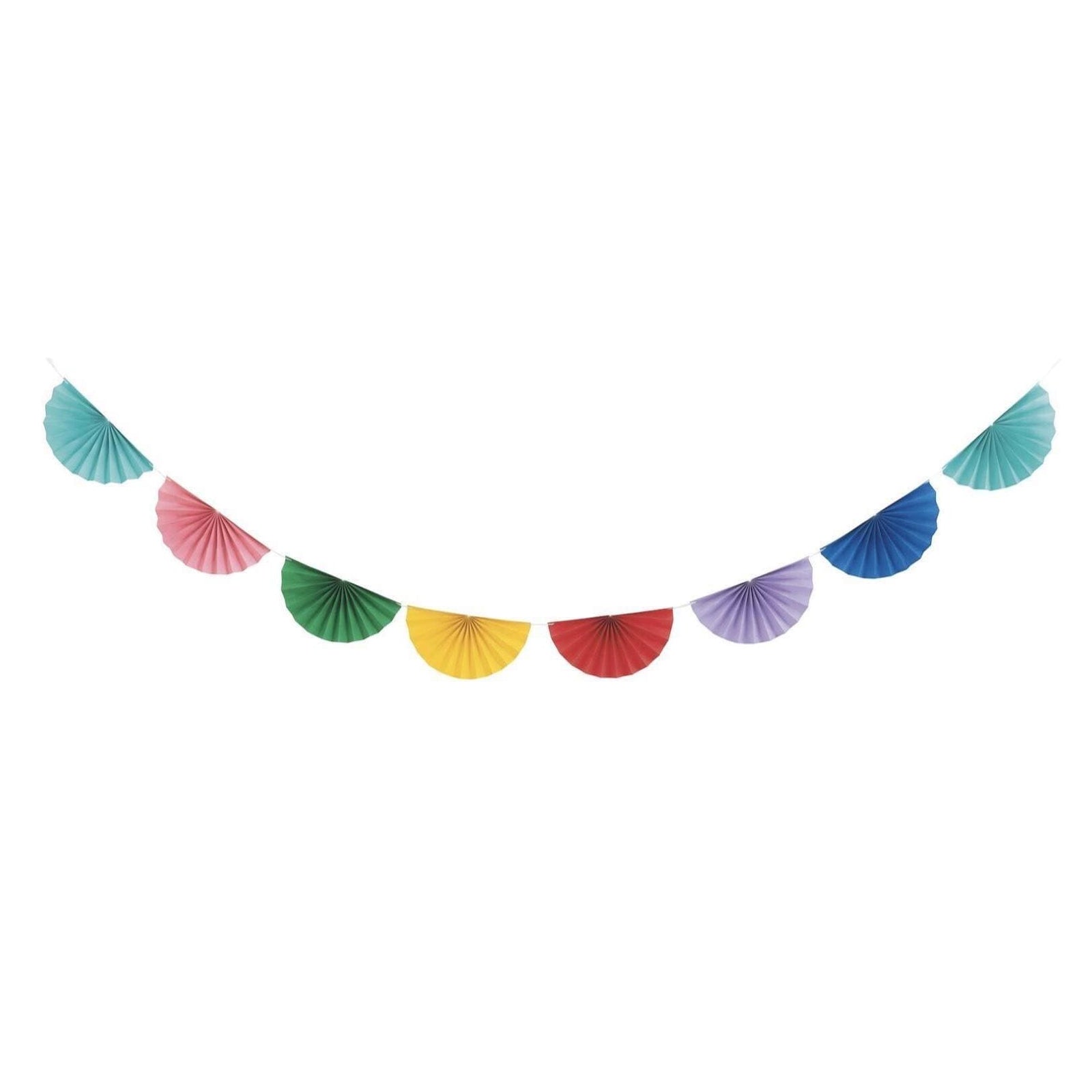 Rainbow Paper Fan Garland 8ft - Stesha Party