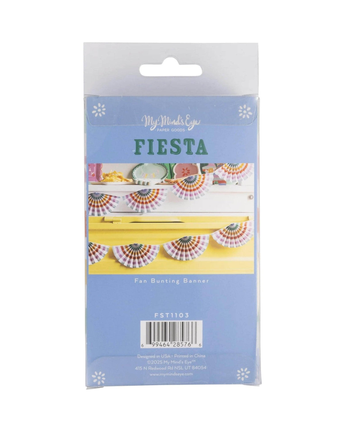 Rainbow Striped Paper Bunting Banner 7ft - Stesha Party