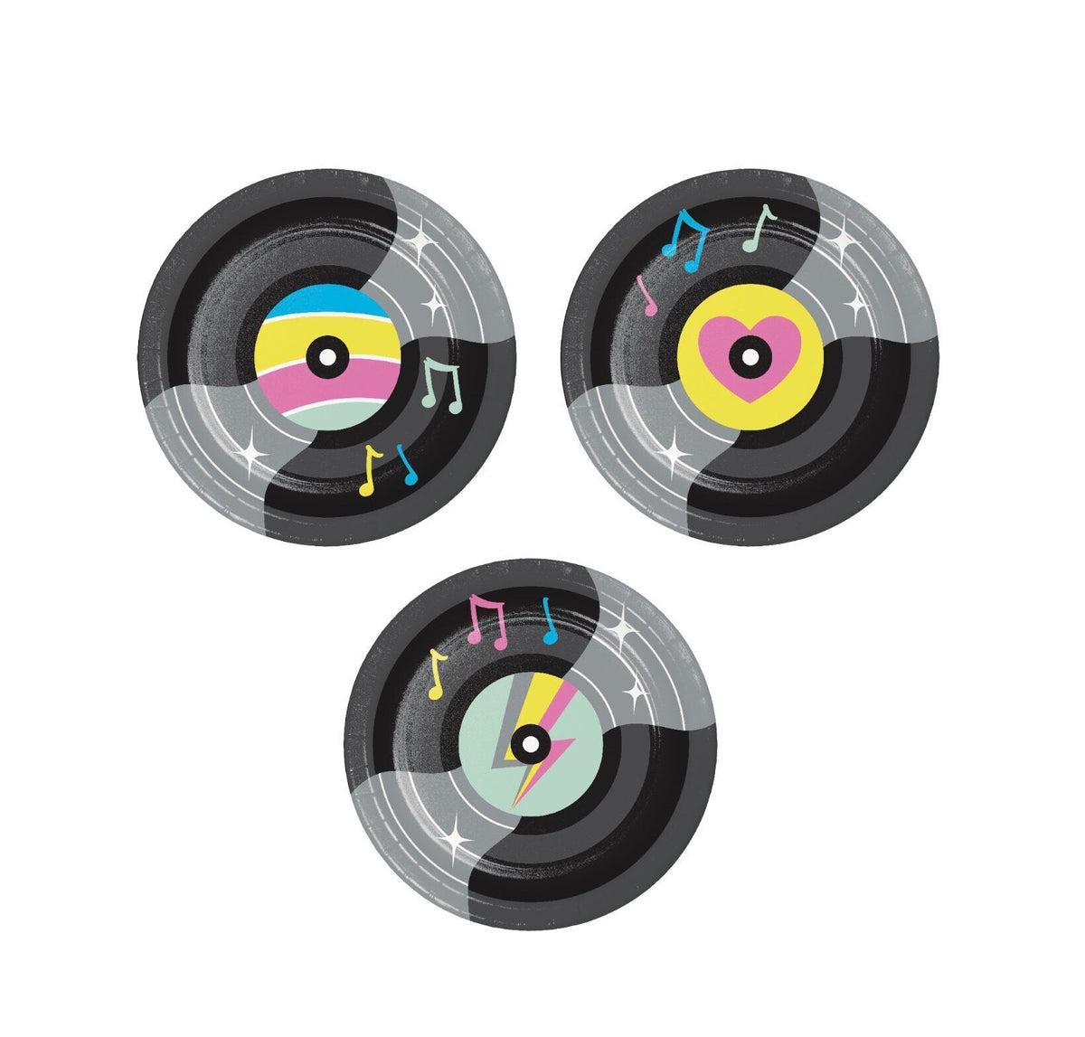 Record Paper Plates - Stesha Party