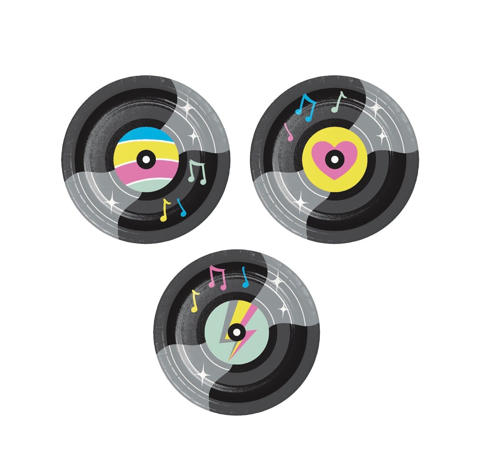 Record Paper Plates - Stesha Party