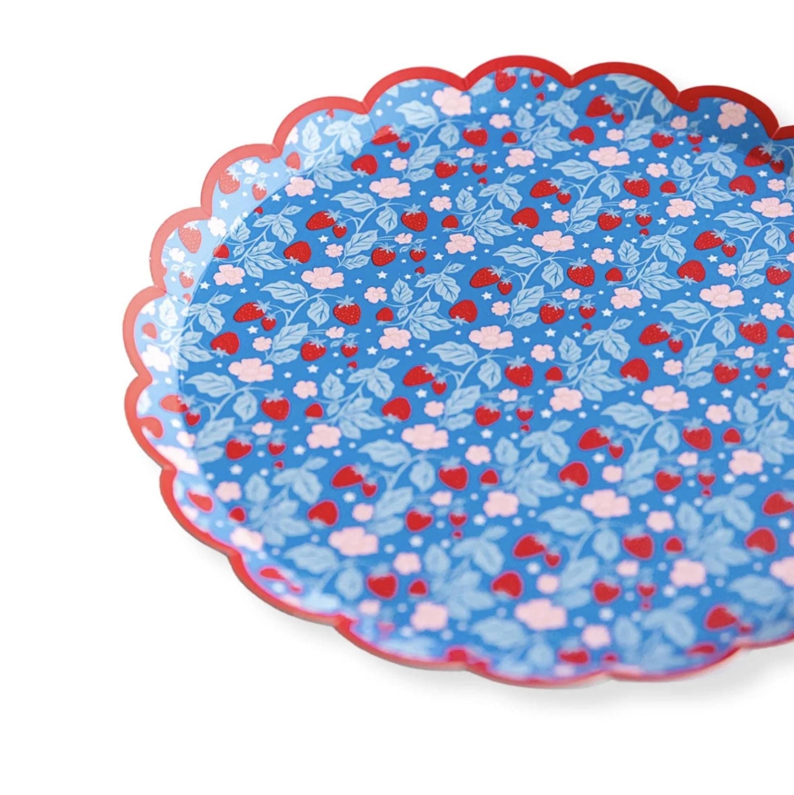 Red, Blue & Pink Strawberry Paper Lunch Plates 20ct - Stesha Party