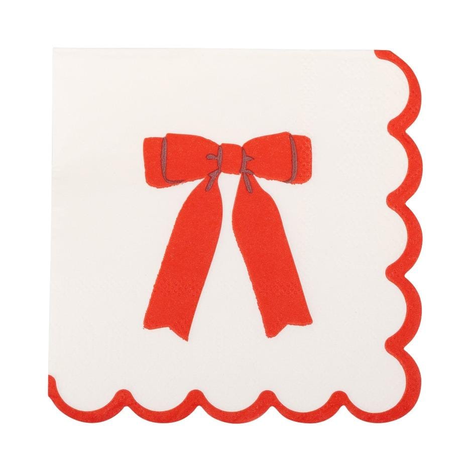 Red Bow Cocktail Napkins - Stesha Party