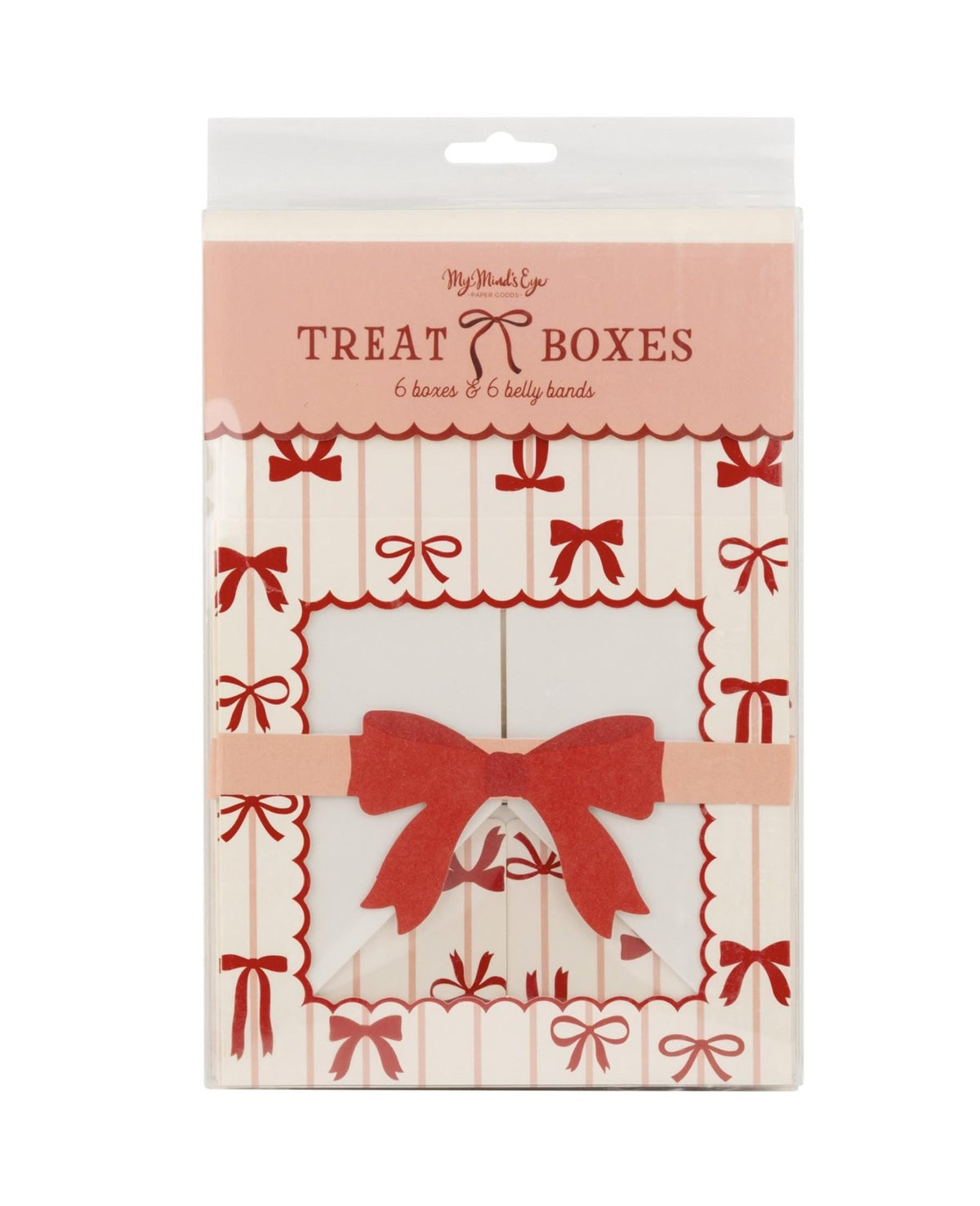 Red Bow Cookie Boxes 6ct - Stesha Party