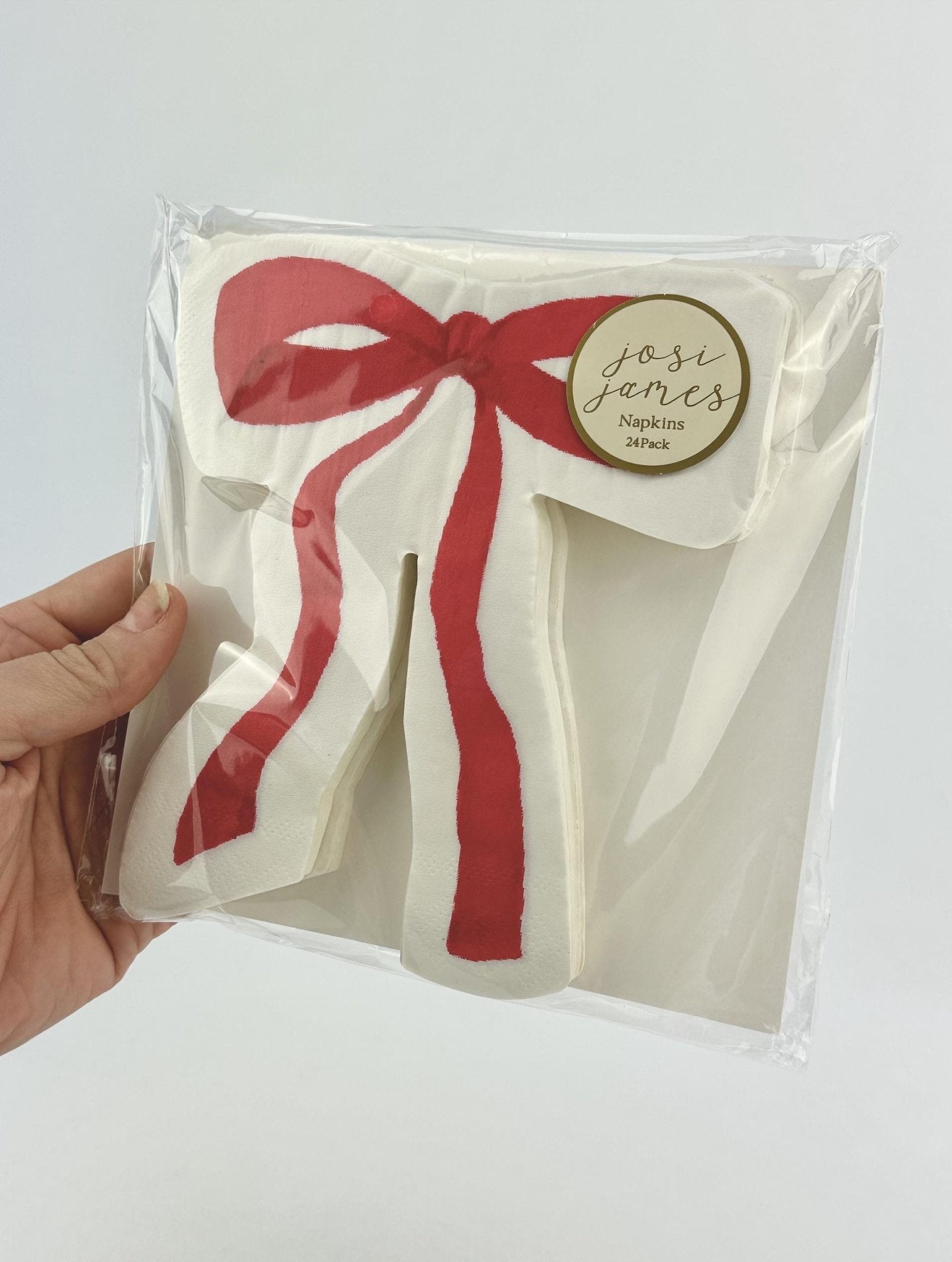 Red Bow Paper Napkins 24ct - Stesha Party