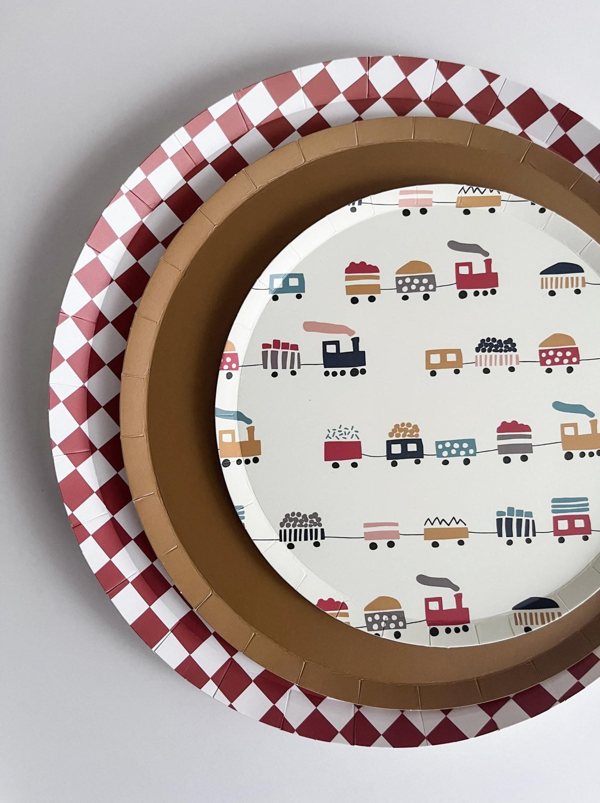 Red Checkered Paper Plates 8ct - Stesha Party