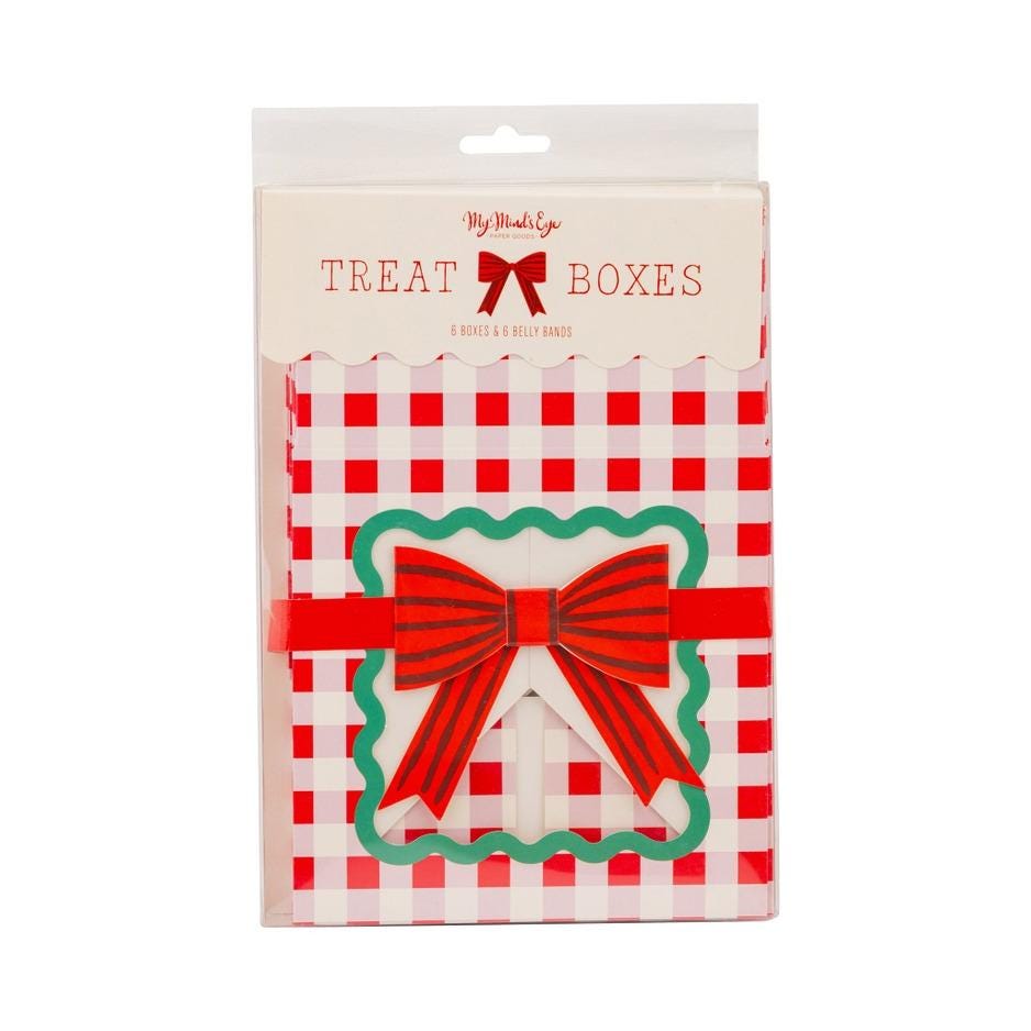 Red Gingham Cookie Boxes with Window 6ct - Stesha Party