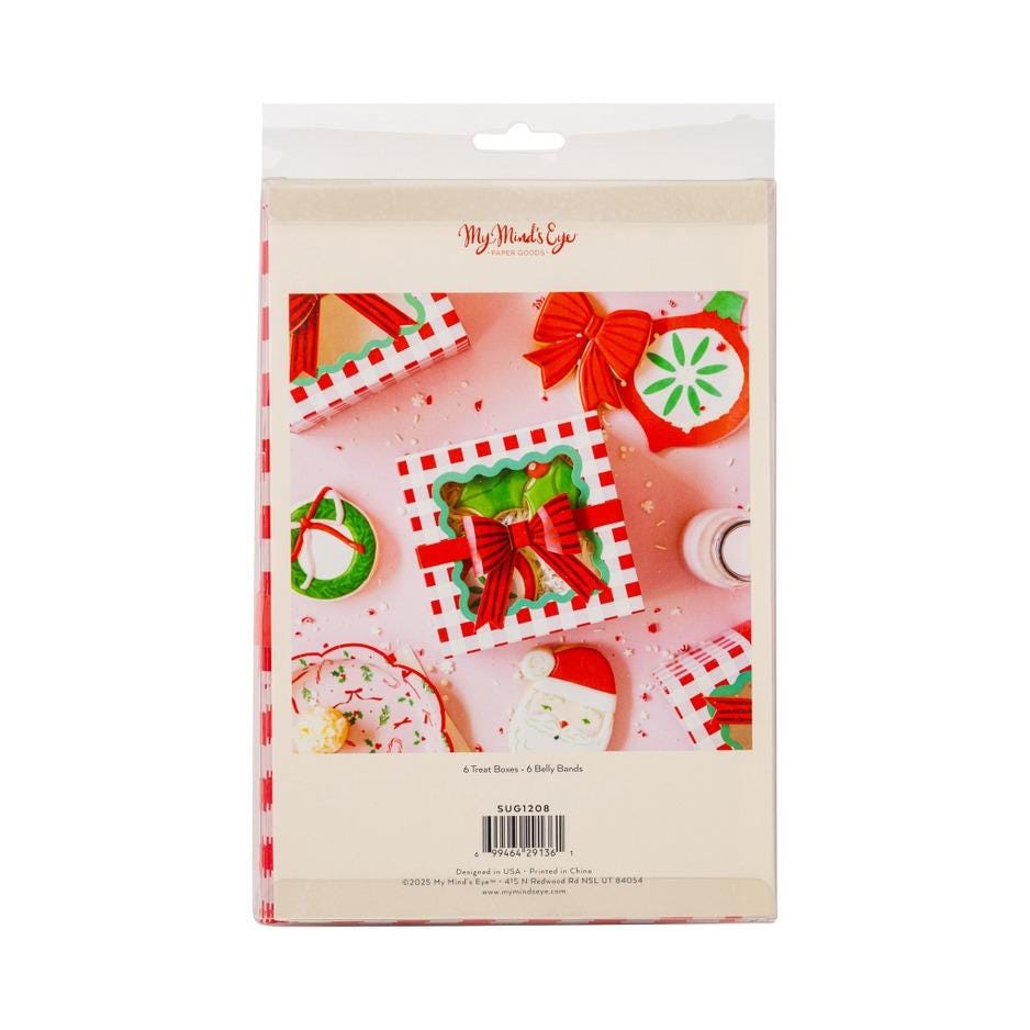 Red Gingham Cookie Boxes with Window 6ct - Stesha Party