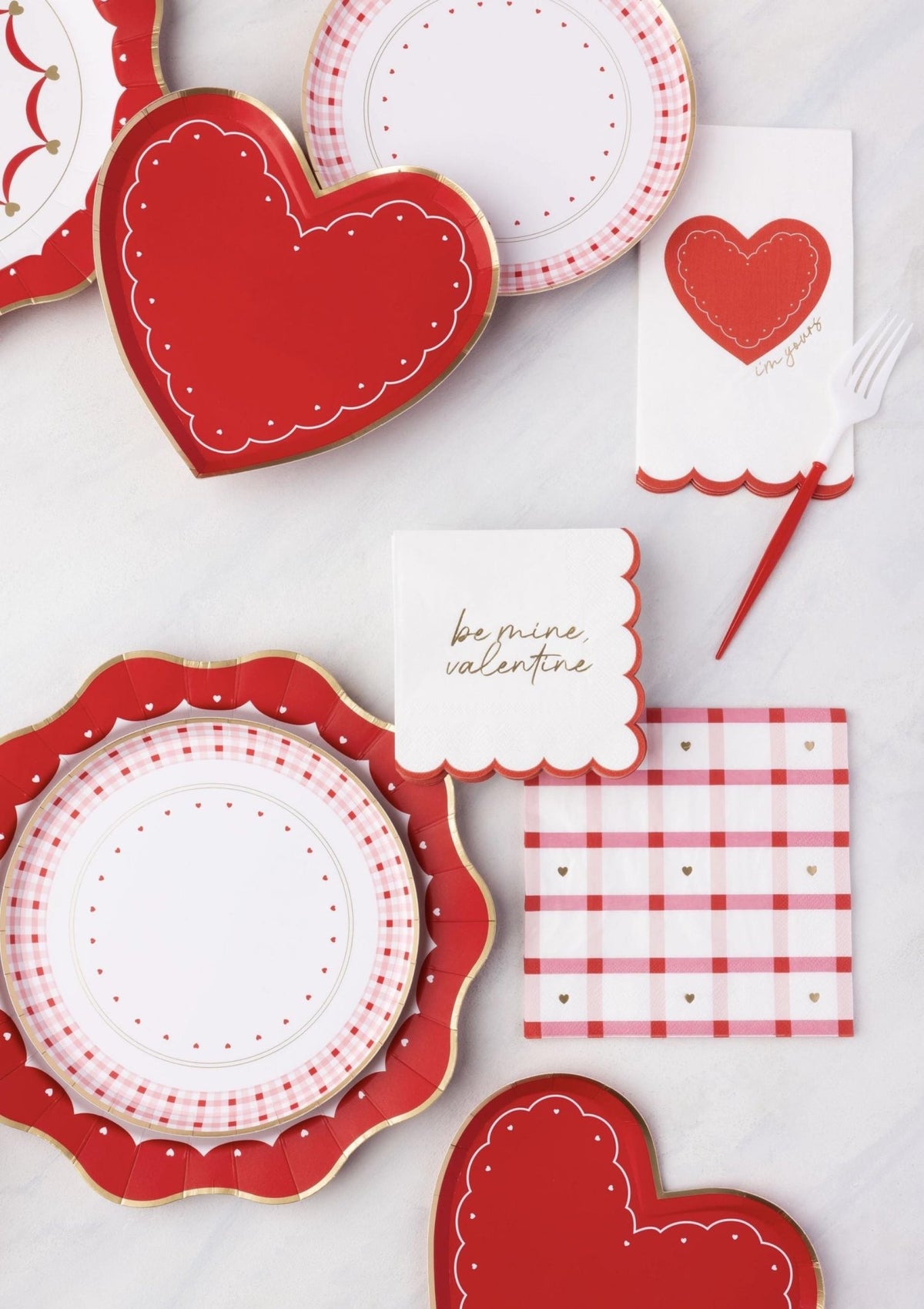 Red Heart Plates - Stesha Party