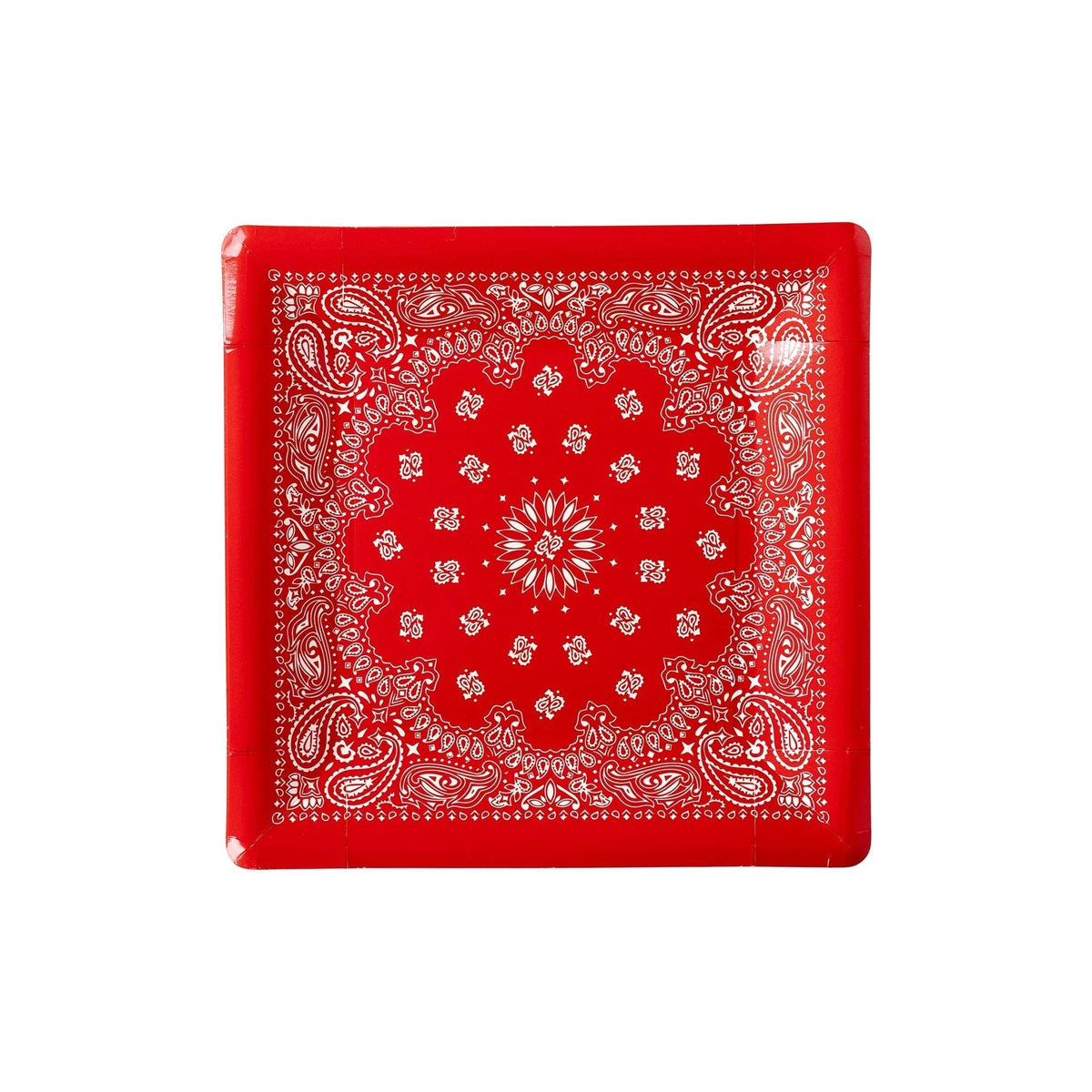 Red Paisley Bandana Plates - Stesha Party