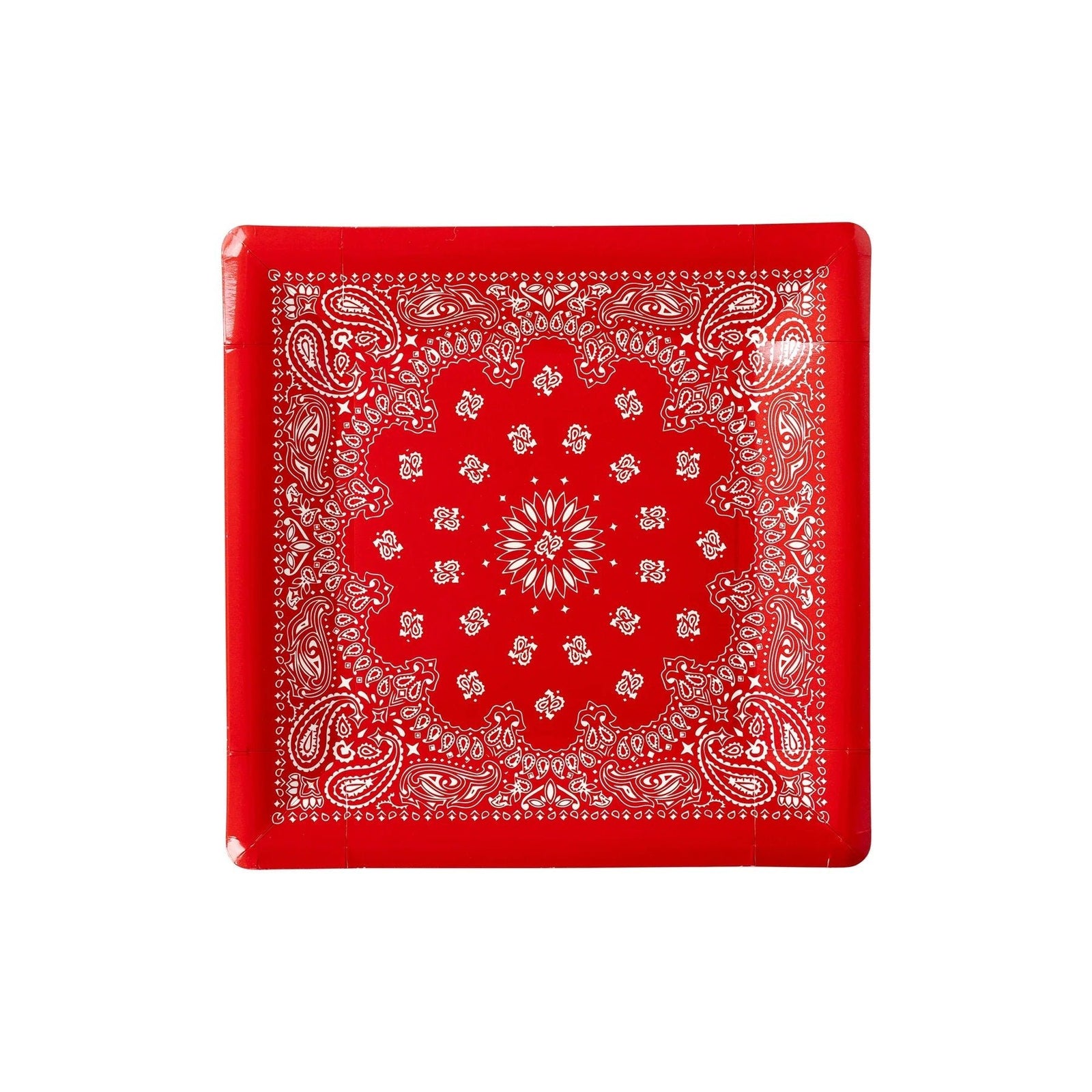 Red Paisley Bandana Plates - Stesha Party