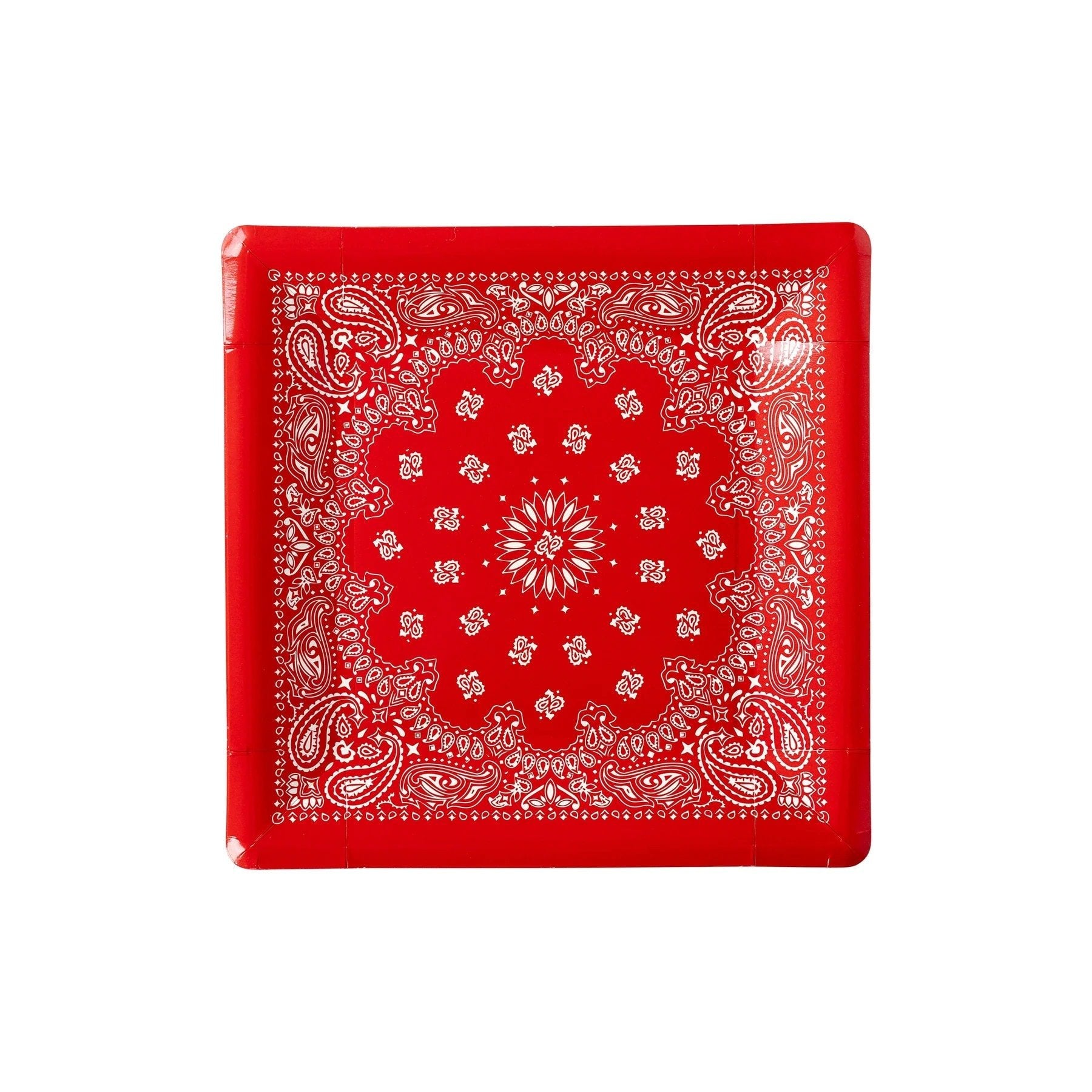 Red Paisley Bandana Plates - Stesha Party