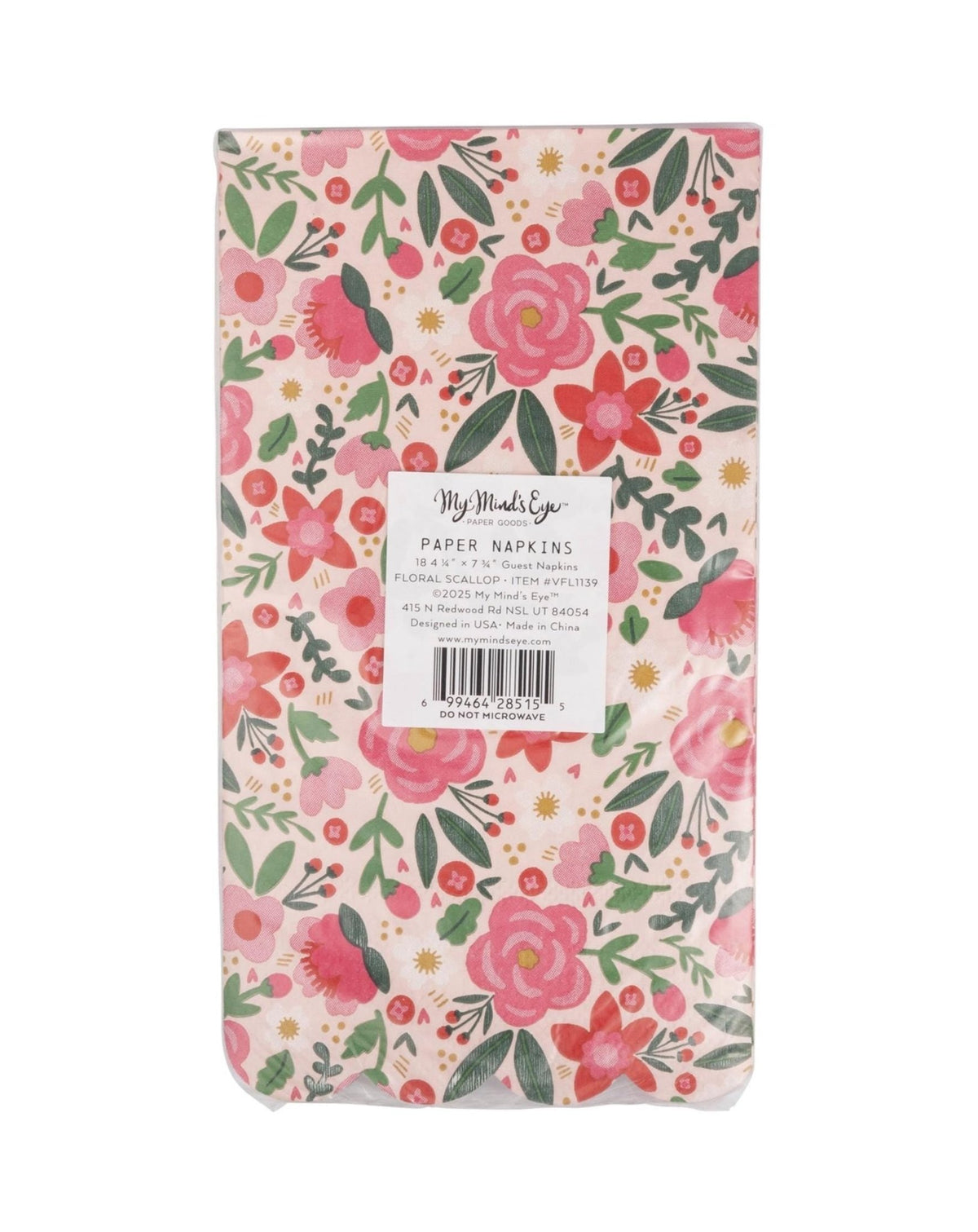 Red & Pink Floral Dinner Napkins - Stesha Party