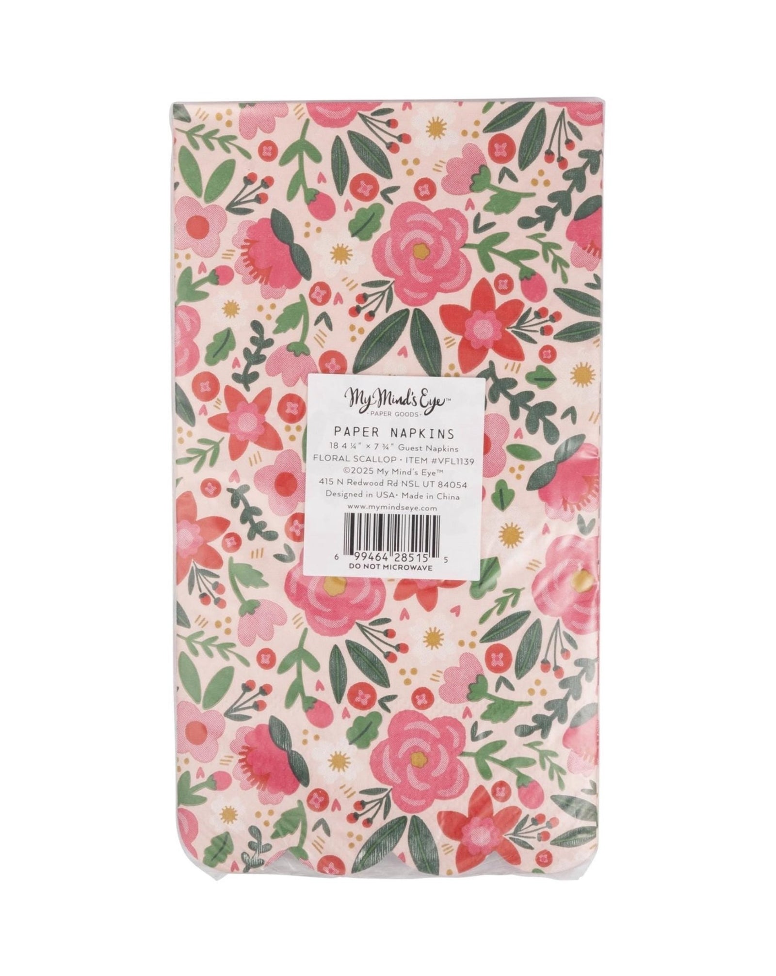 Red & Pink Floral Dinner Napkins - Stesha Party