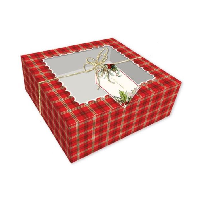 Red Plaid Christmas Cookie Boxes - Stesha Party