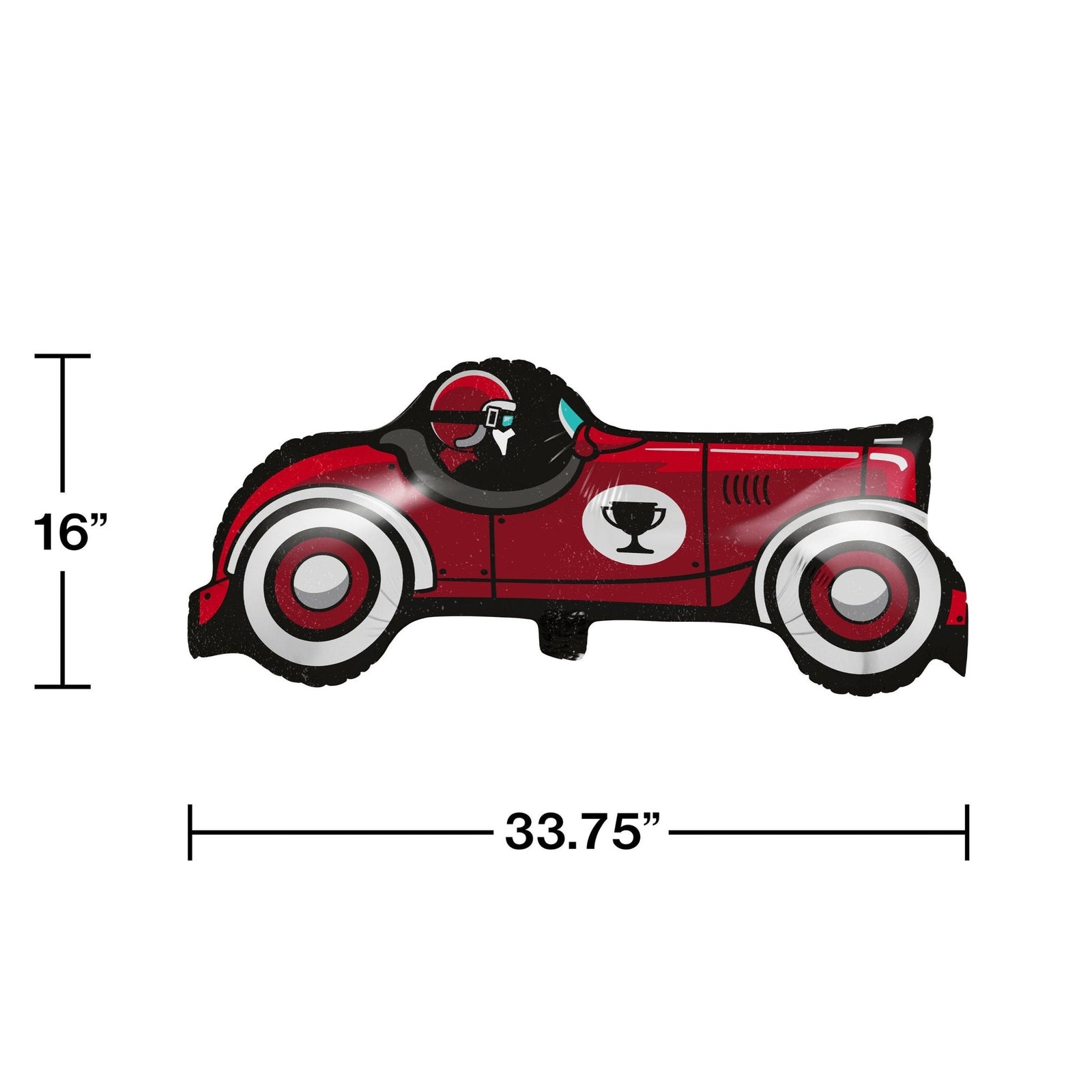 Red Race Car Foil Balloon 33" - Stesha Party