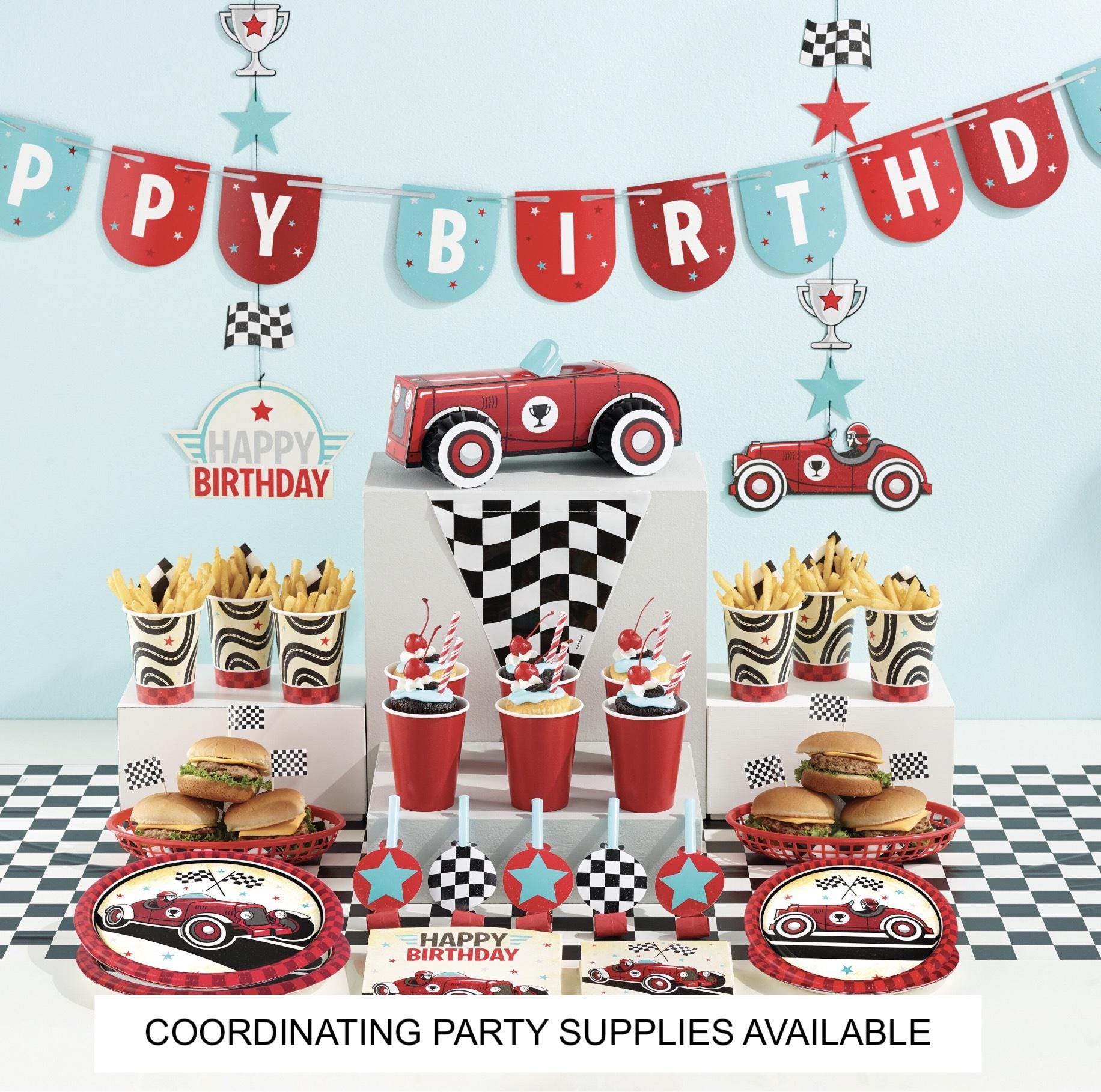 Red Race Car Foil Balloon 33" - Stesha Party