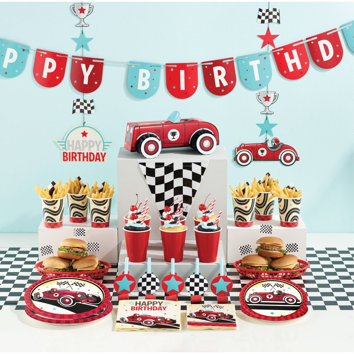 Red Race Car Party Centerpiece - Stesha Party