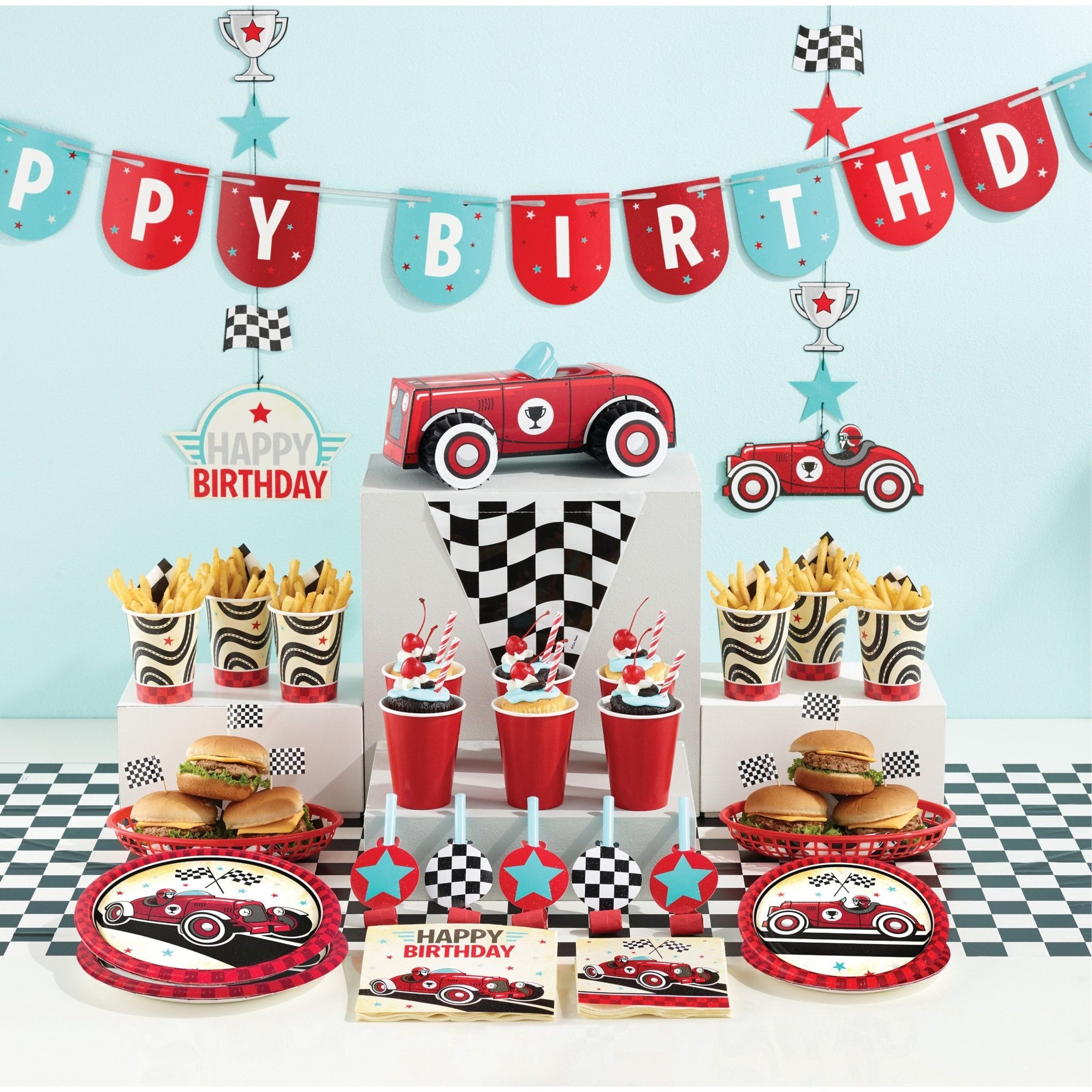 Red Race Car Party Centerpiece - Stesha Party