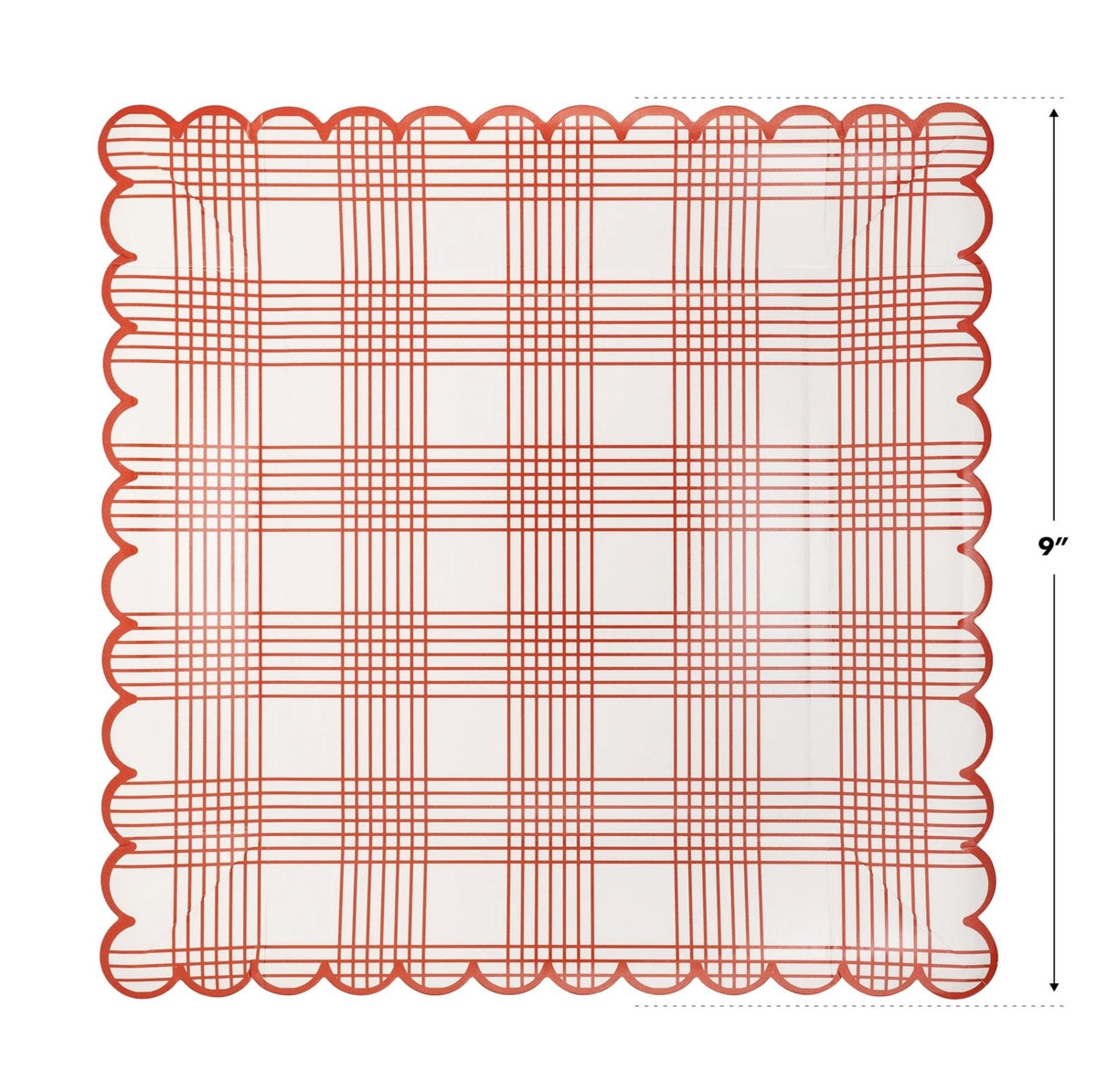 Red Stripe Plaid Plates - Stesha Party