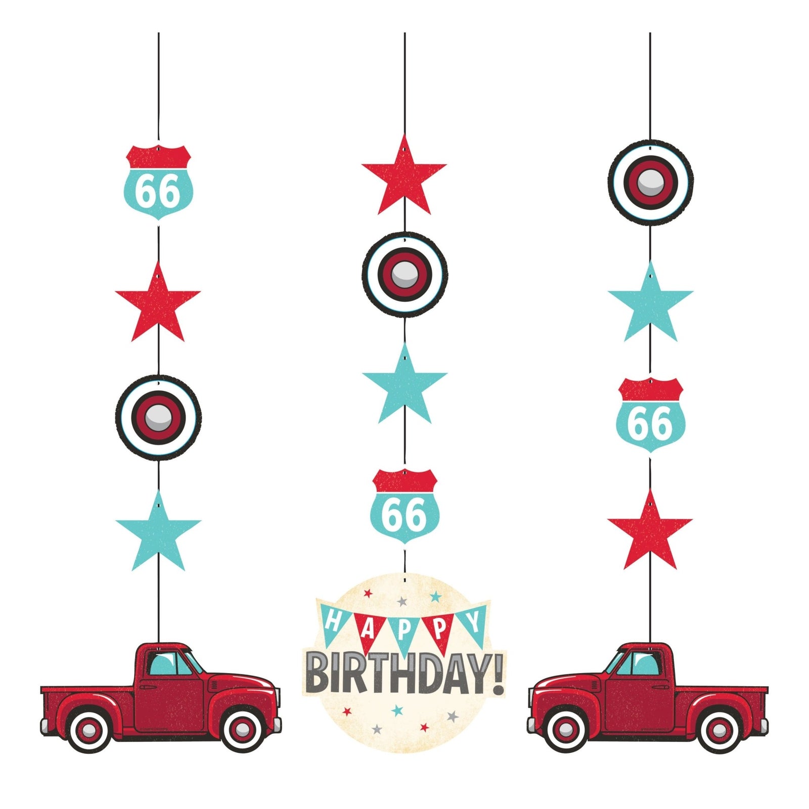 Red Truck Hanging Party Decorations - Stesha Party