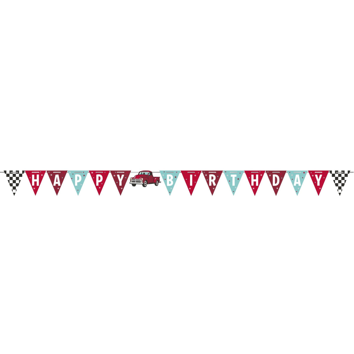 Red Truck Happy Birthday Banner 5.5ft - Stesha Party