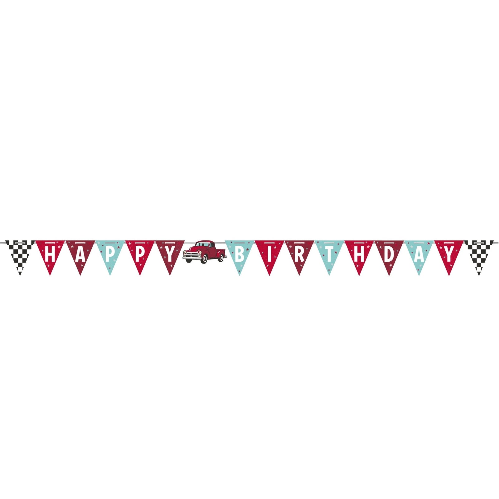 Red Truck Happy Birthday Banner 5.5ft - Stesha Party